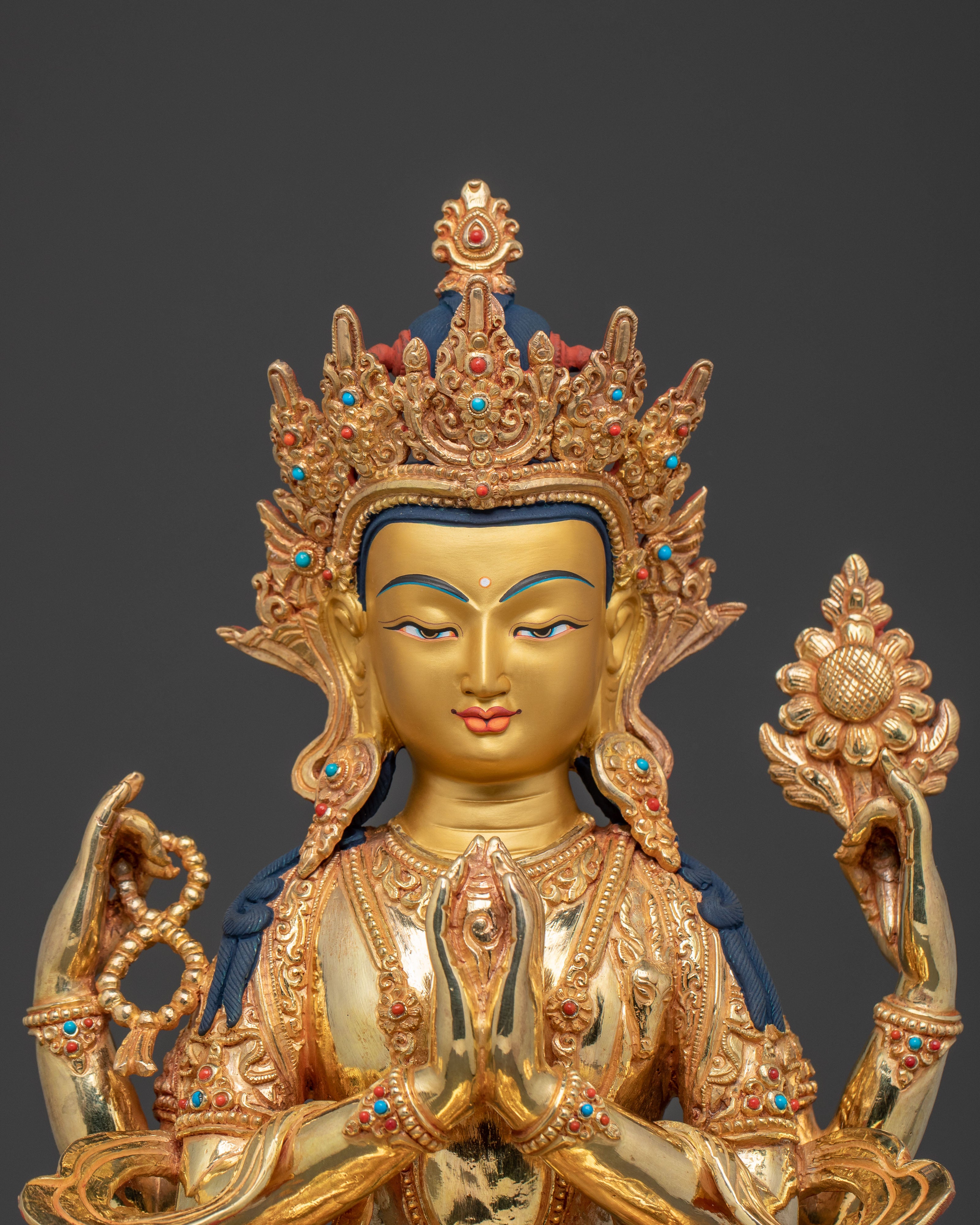 Handcrafted Chenrezig Spiritual Statue for Compassion