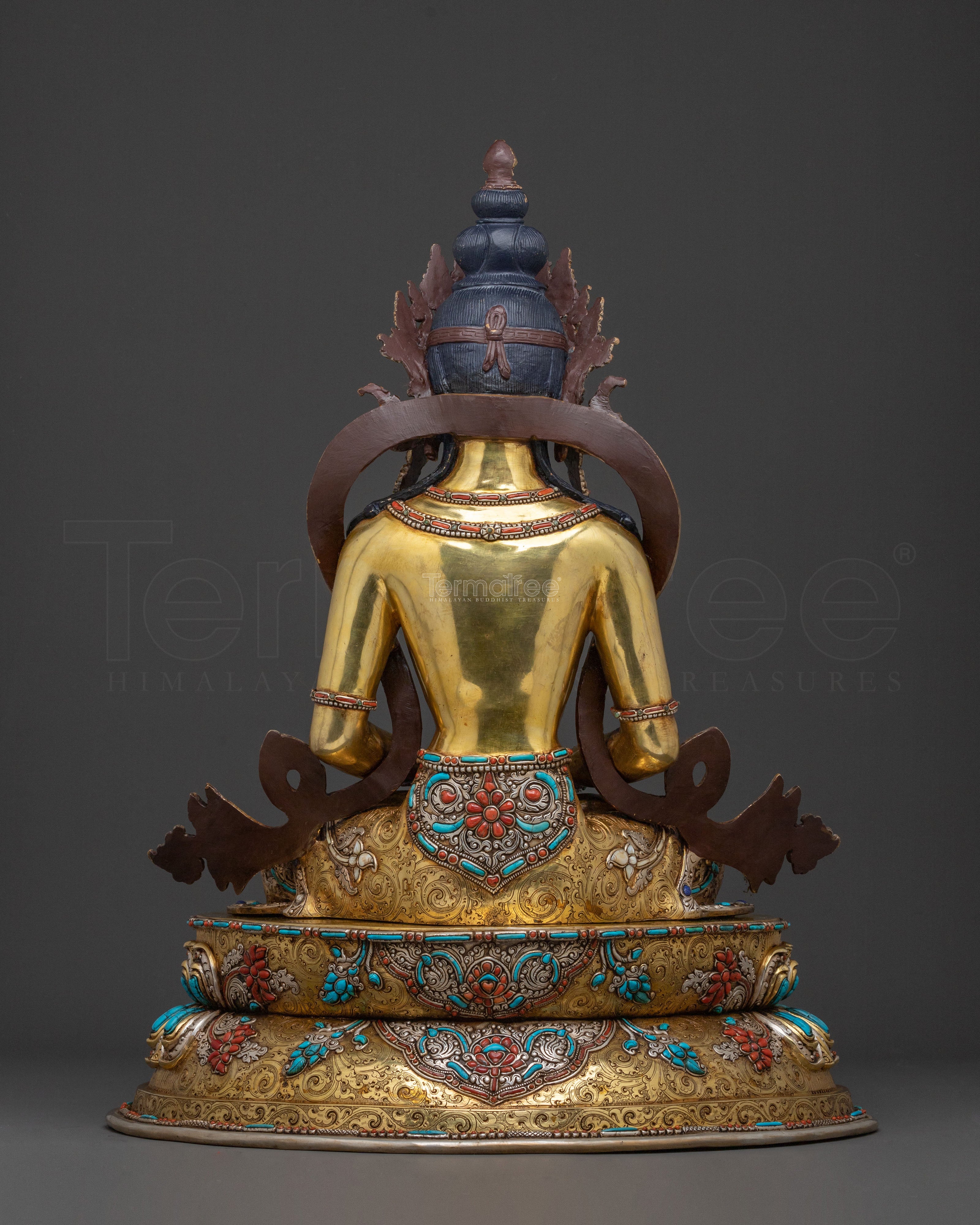 Amitayus 24k Gold Gilded Statue | Altar Home Decor