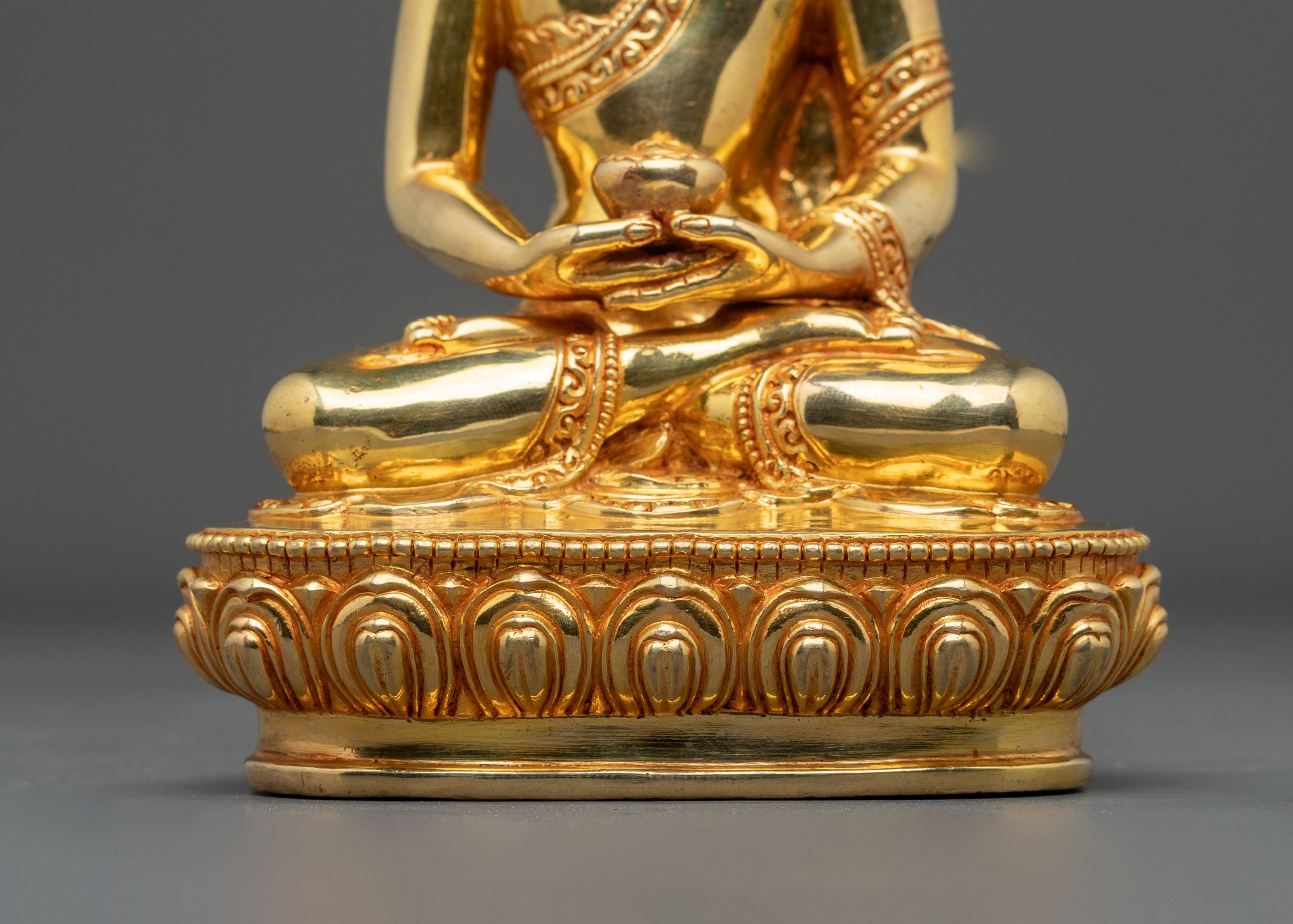 Amitabha Buddha Copper Statue | 24K Gold Gilded Figurine