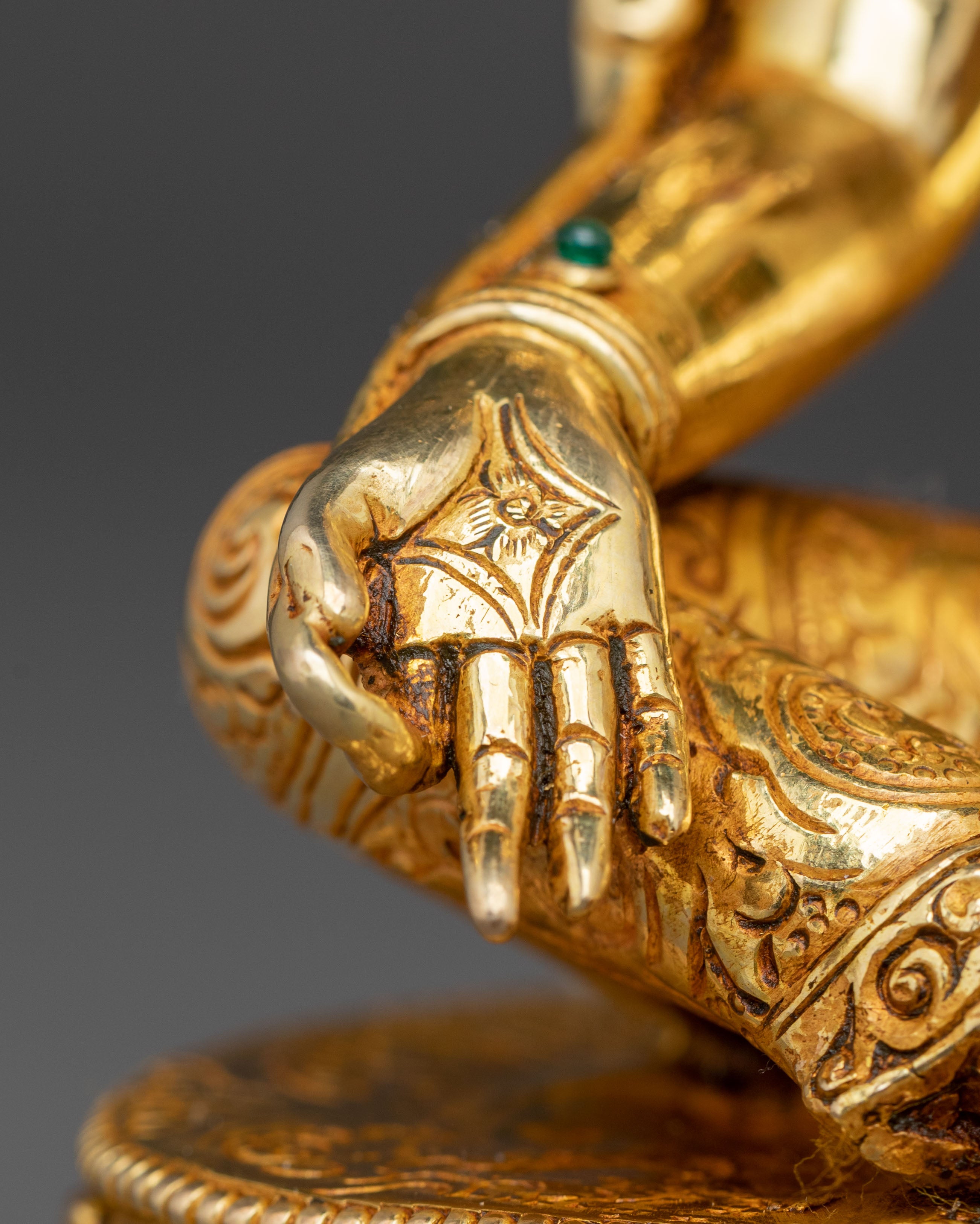 Spiritual Green Tara Compassion Statue | Gold Gilded Statue