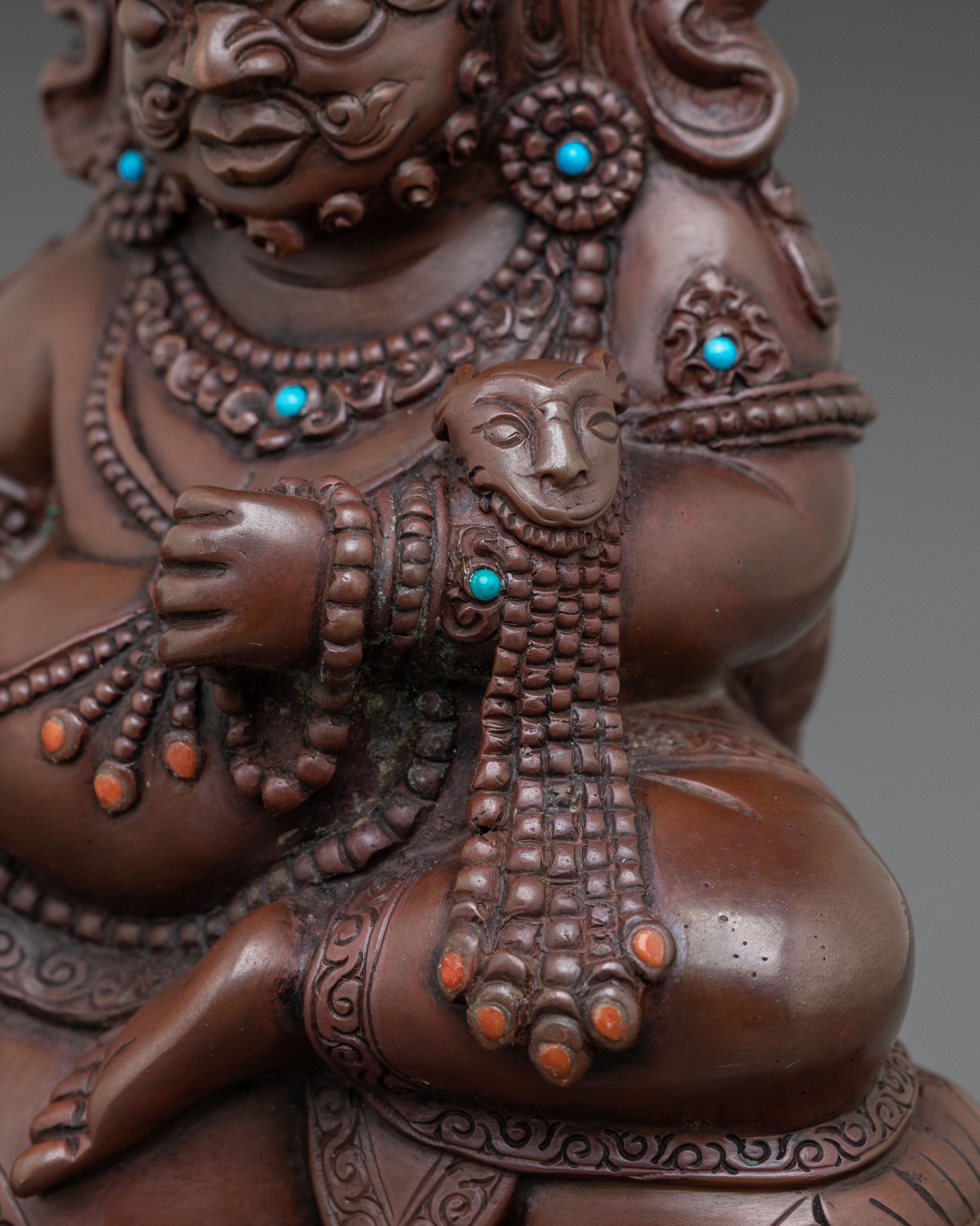 Dzambhala Oxidized Copper Statue | Symbol of Prosperity