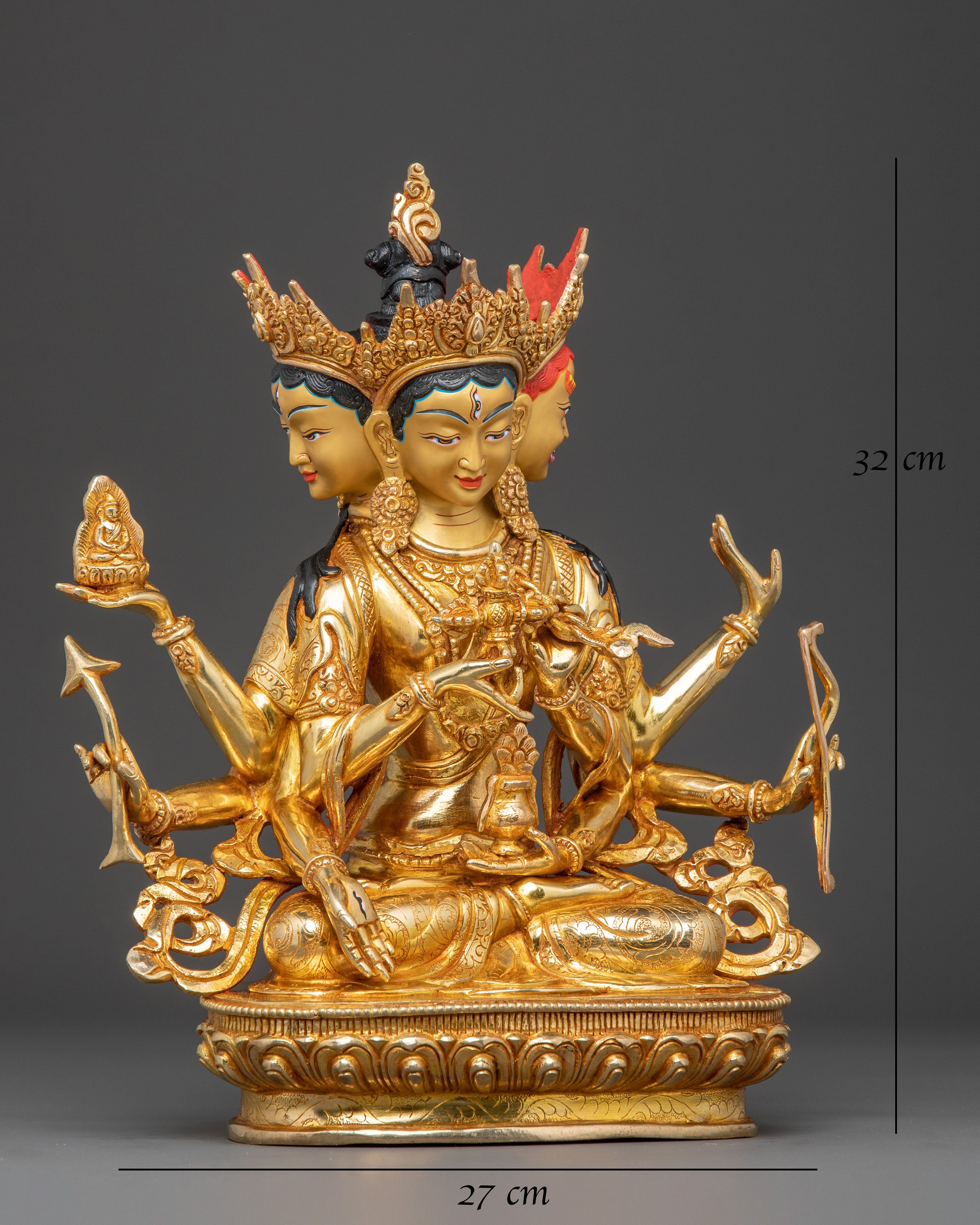 Namgyalma Spiritual Statue: Radiant 24K Gold Gilded Copper