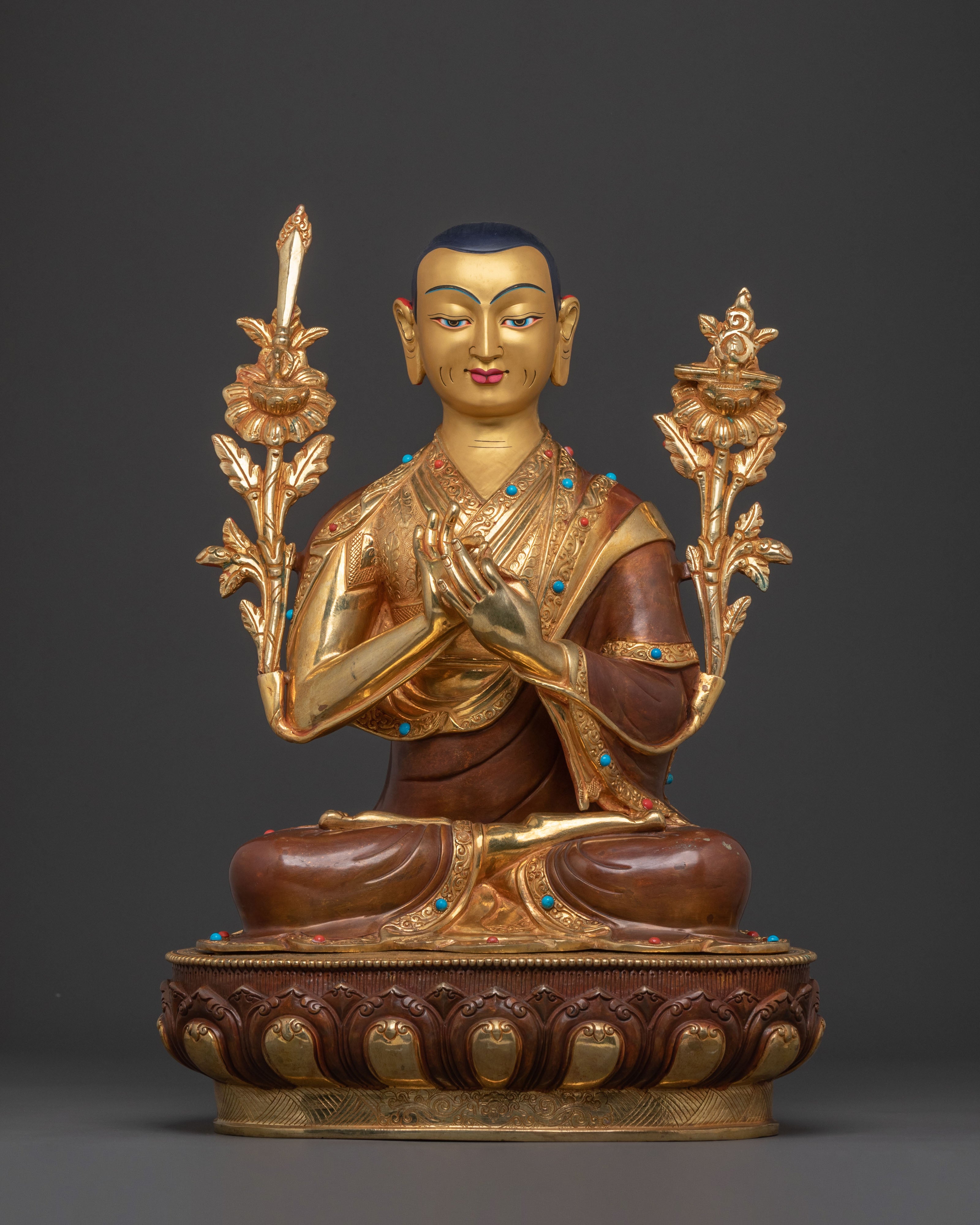 Handcrafted Tsongkhapa Traditional Statue with Disciples