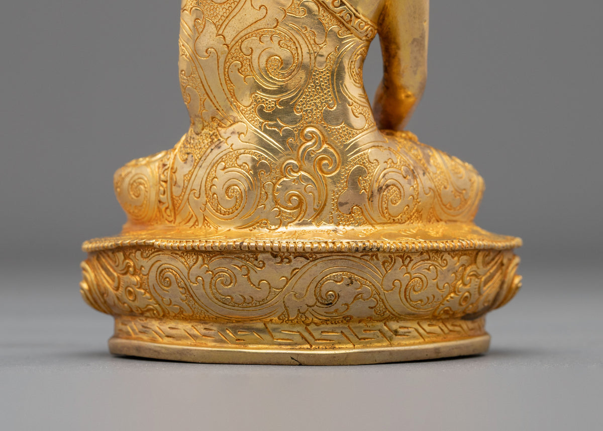 Shakyamuni Buddha Sculpture | 24K Gold Gilded