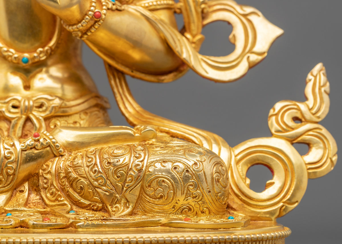 Manjughoṣa Copper Figurine | Tibetan Buddhist Deity