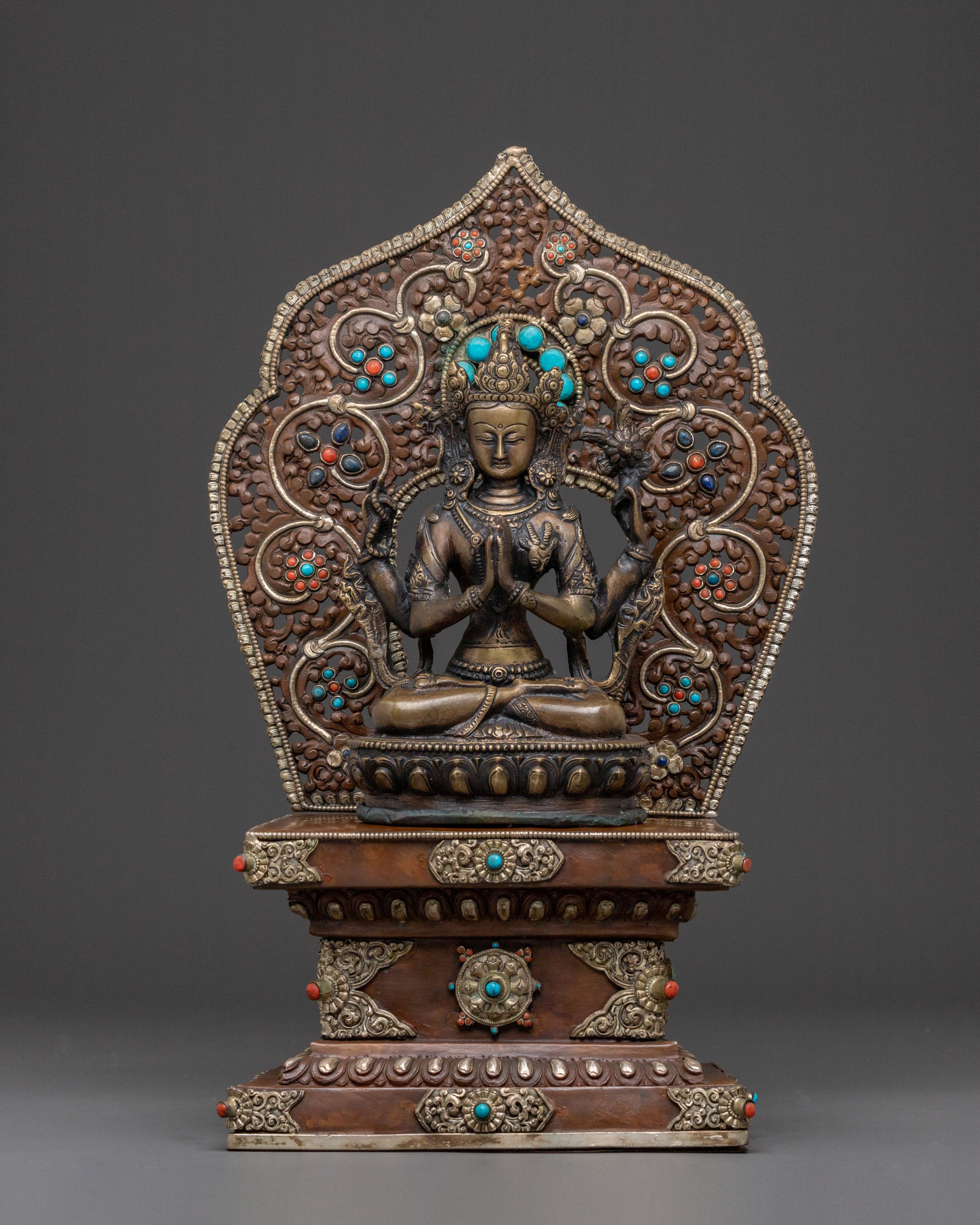 Chenrezig Statue On Throne