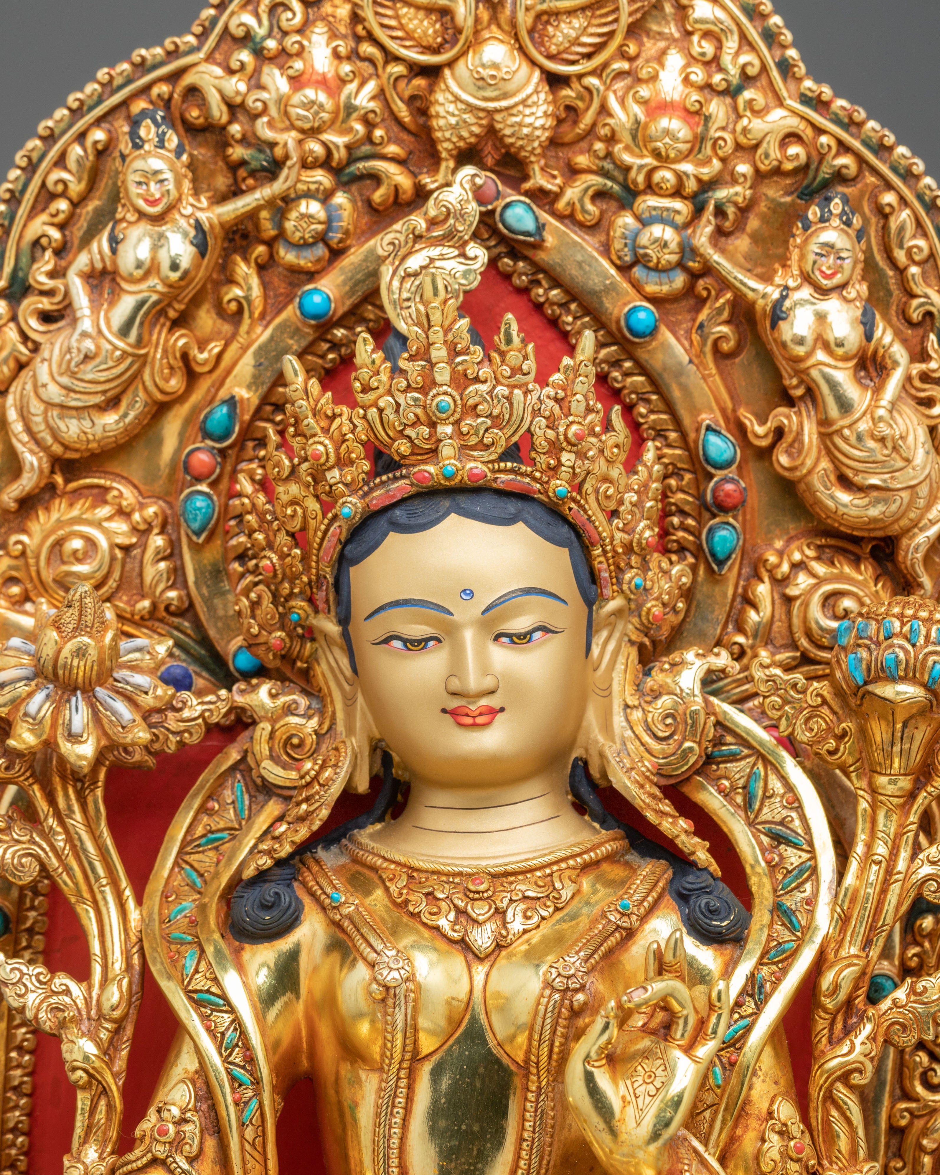 Green Tara Sculpture | Tibetan Fearless Protector