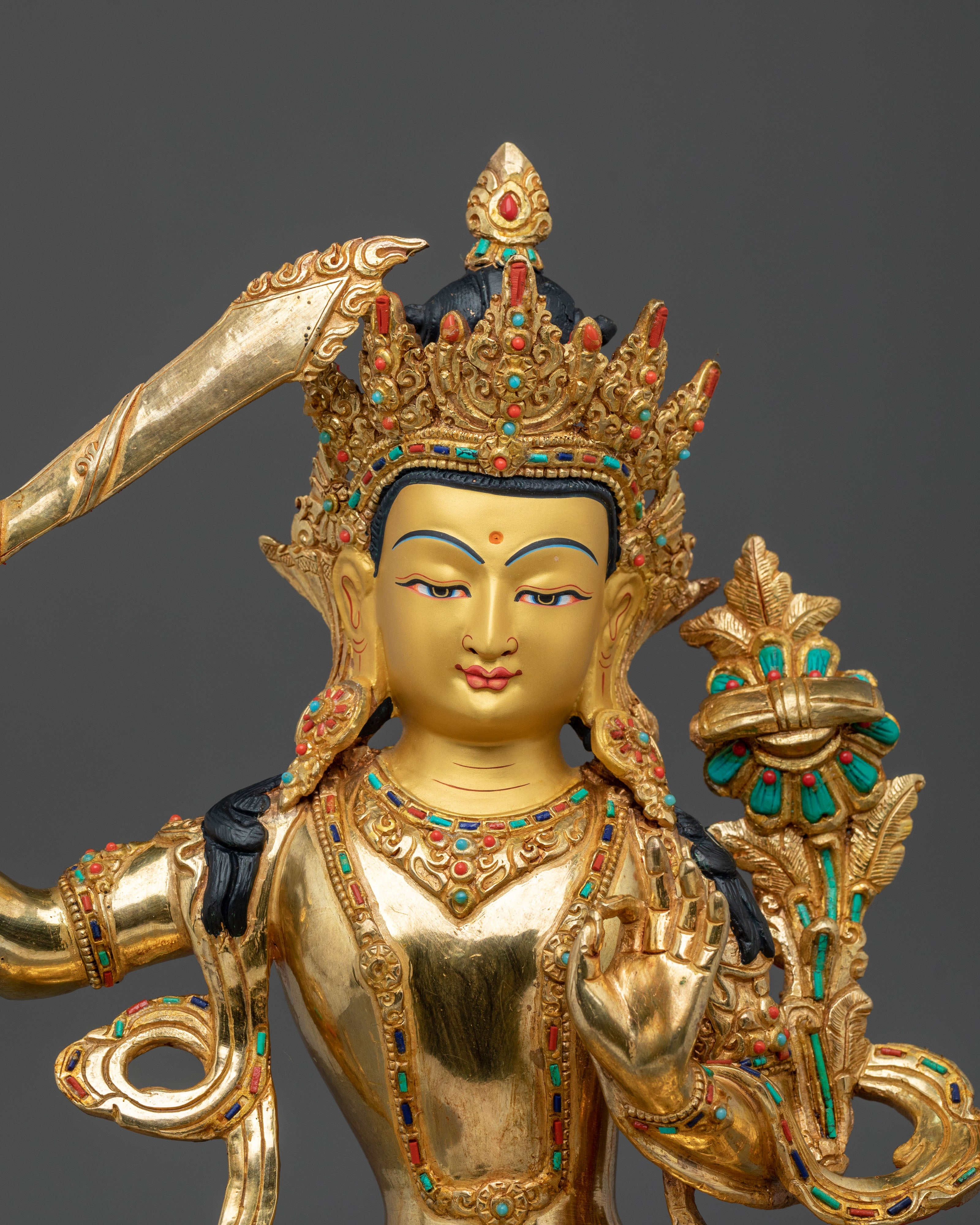 Manjushri Statue: Lotus of Wisdom