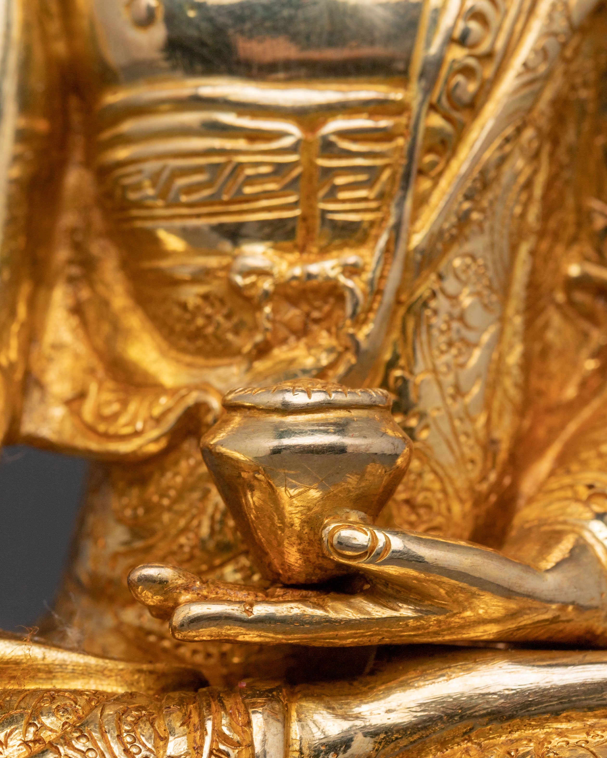 Timeless Statue of Shakyamuni Buddha - 24K Gold Gilded Statue