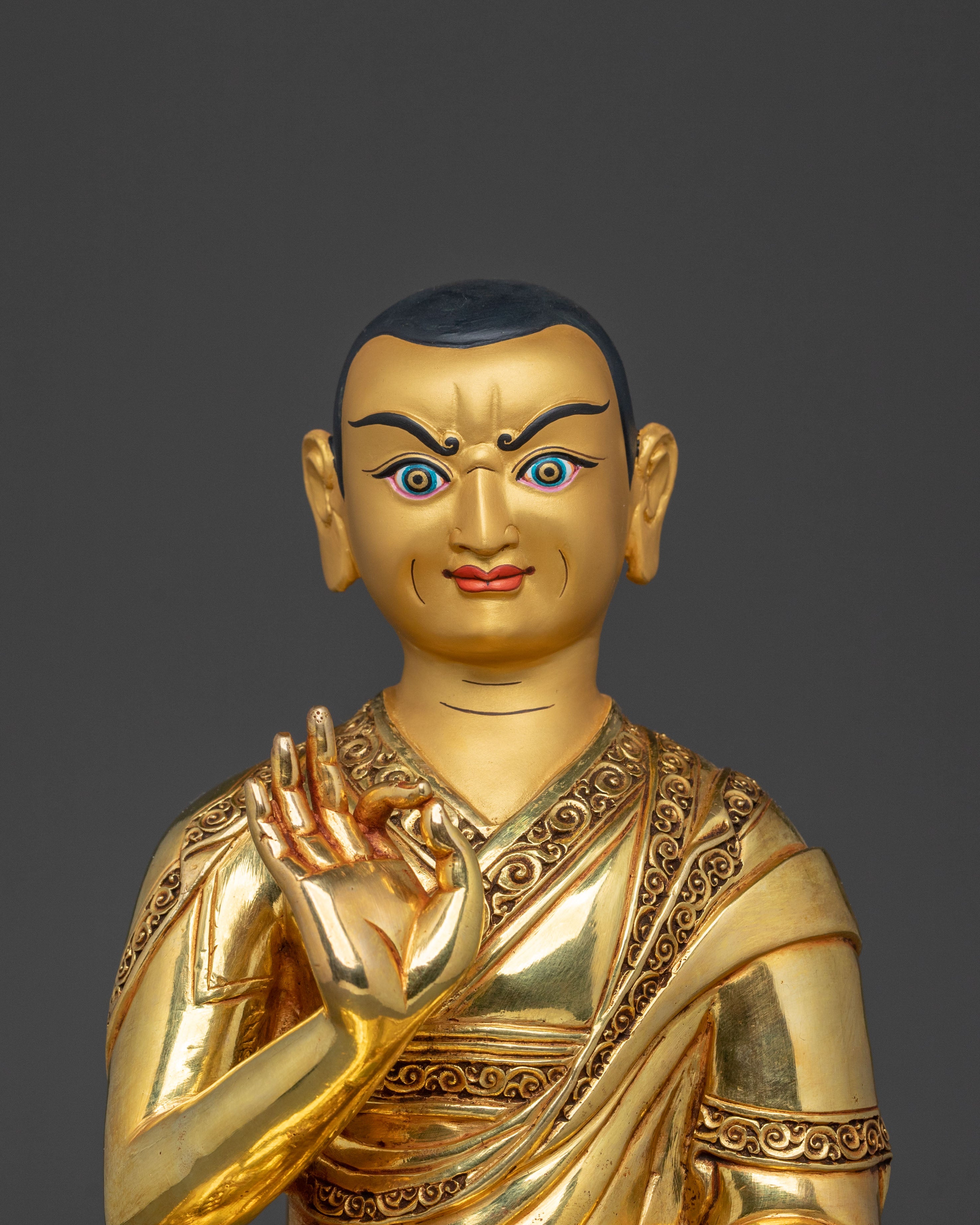 Tsongkhapa with Disciples Handcrafted Statue Set