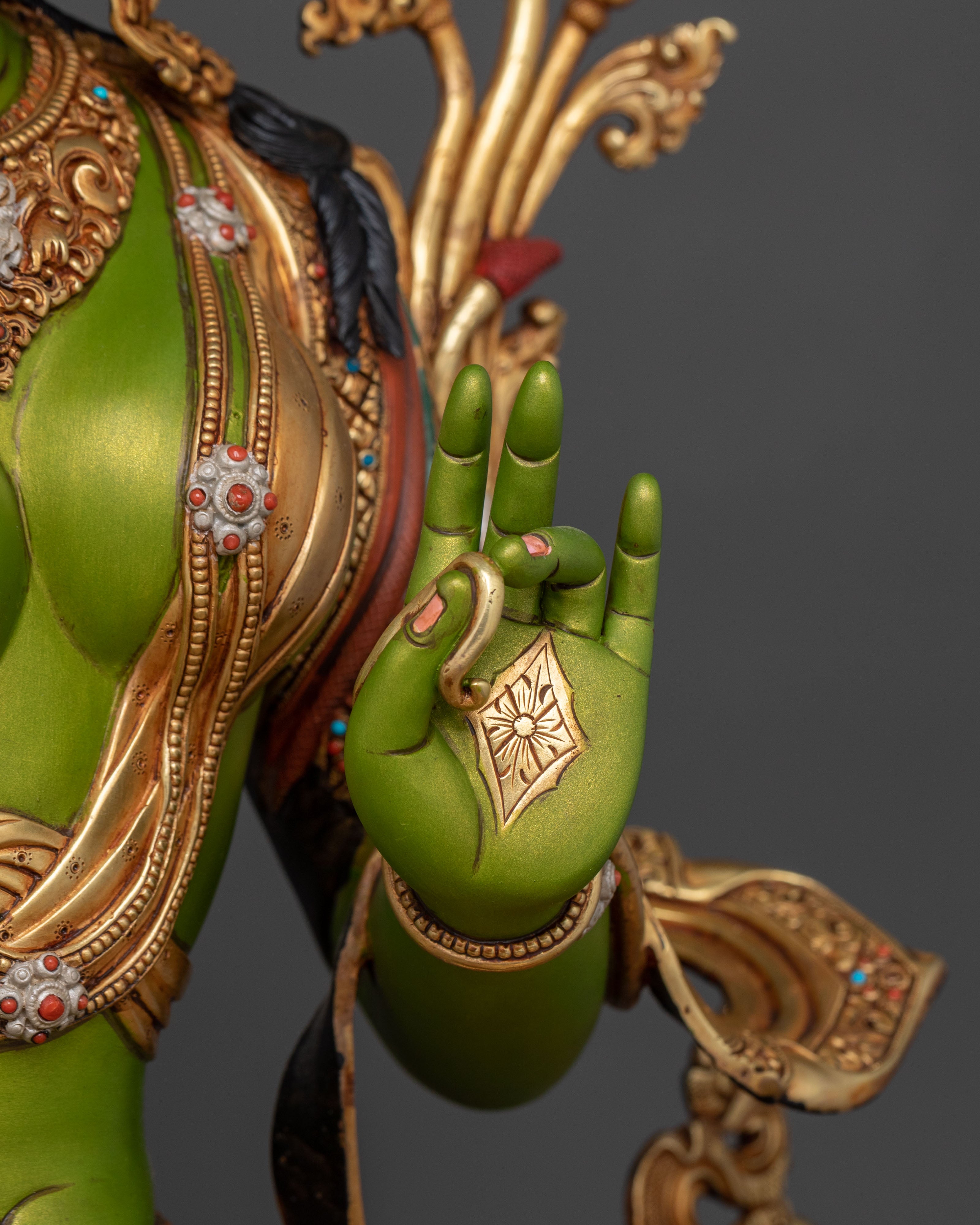 Syamatara: 24K Gold Gilded Traditional Statue