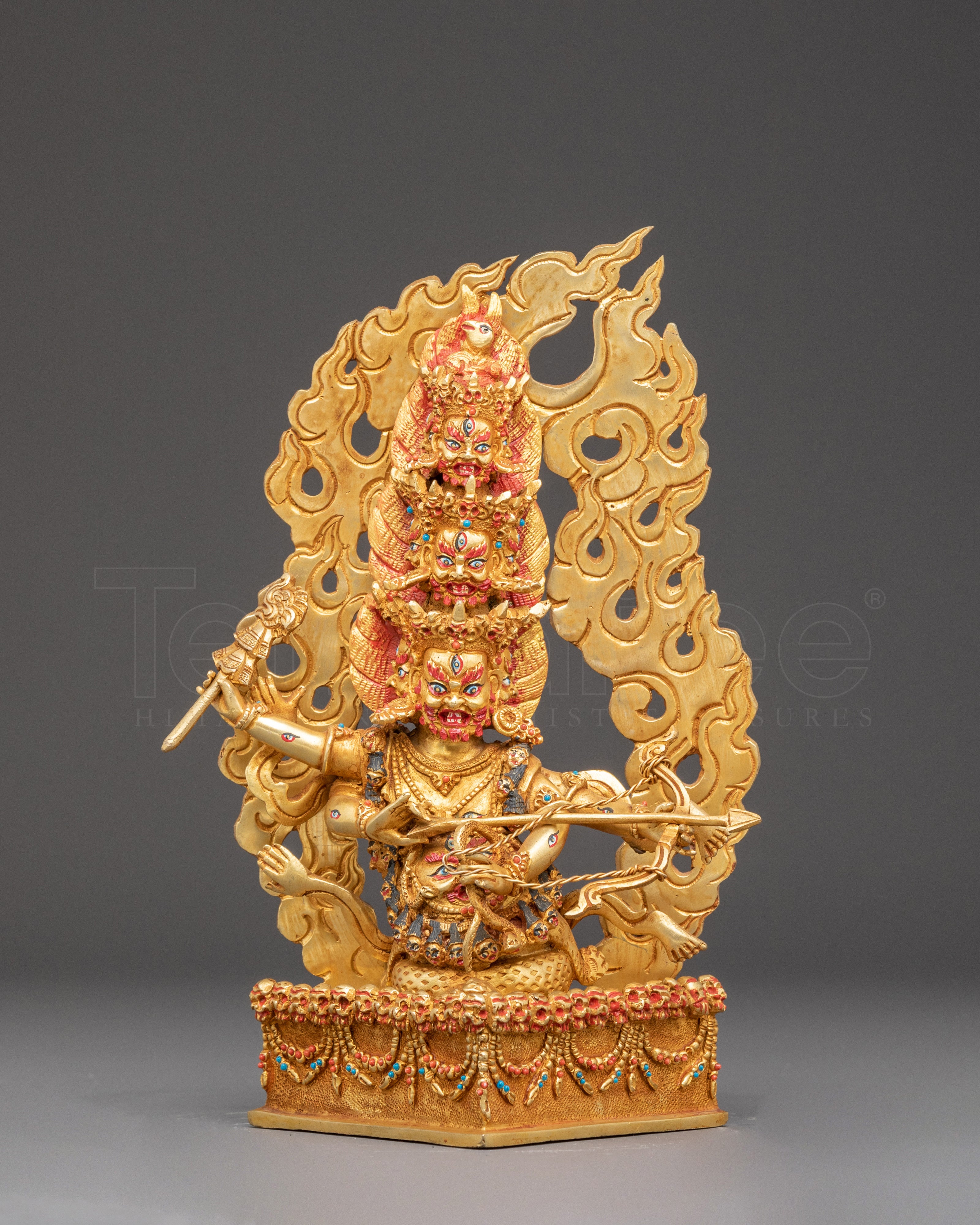 Golden Statue of Protector Rahula | Guardian of Spiritual Enlightenmen