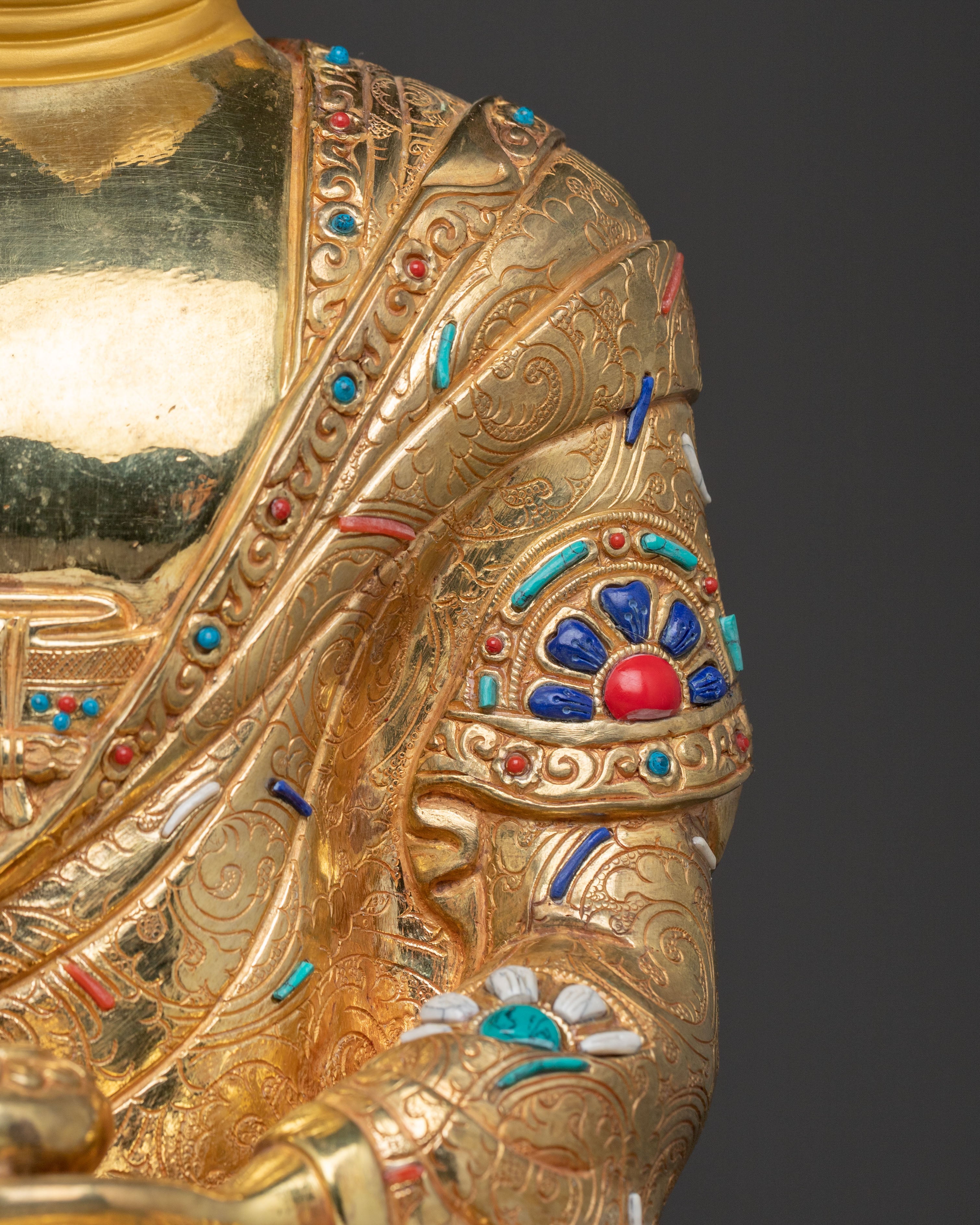 Shakyamuni Buddha: 24k Gold Gilded Figurine