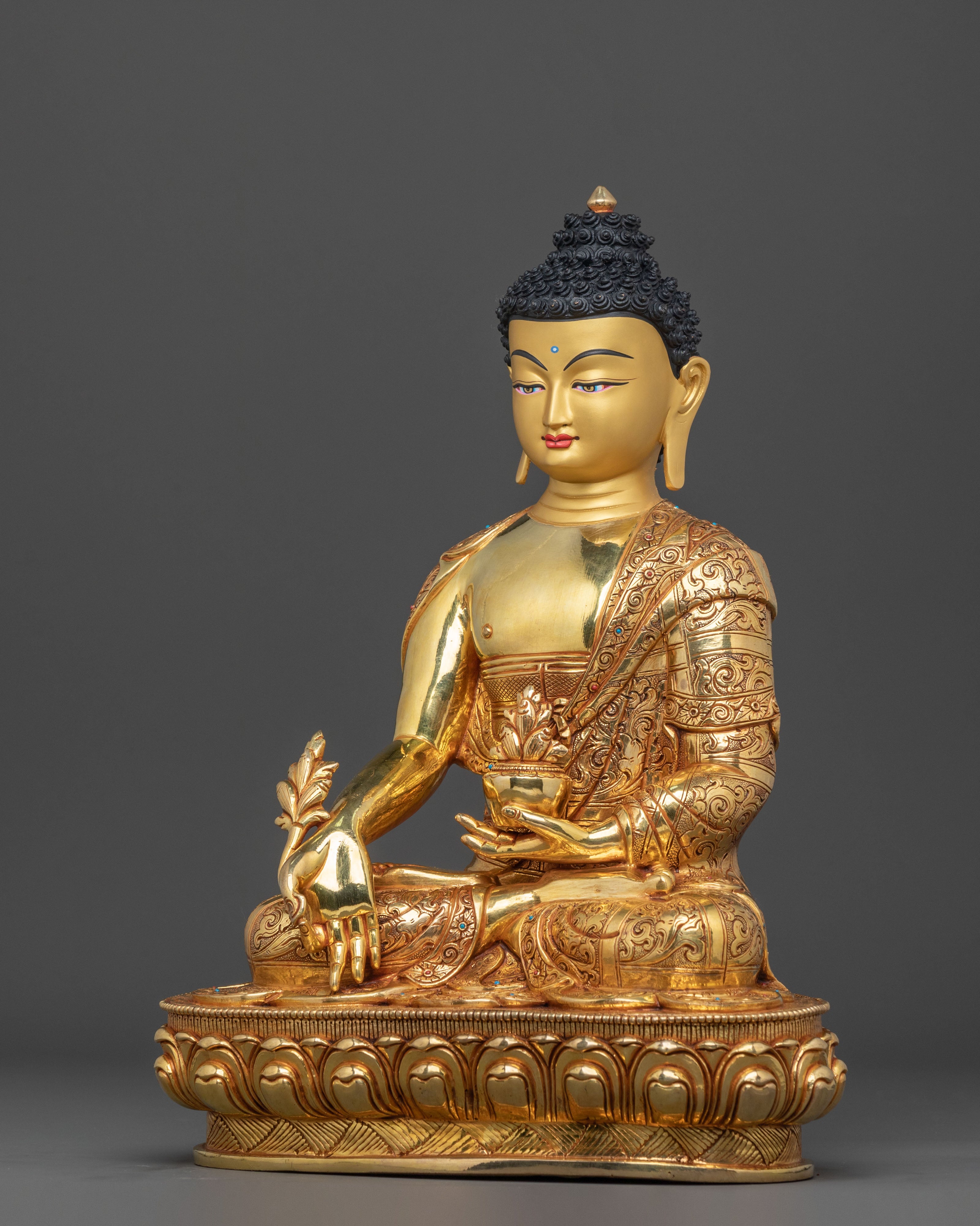 Medicine Buddha Statue | 24K Gold Gilded Healing Figure