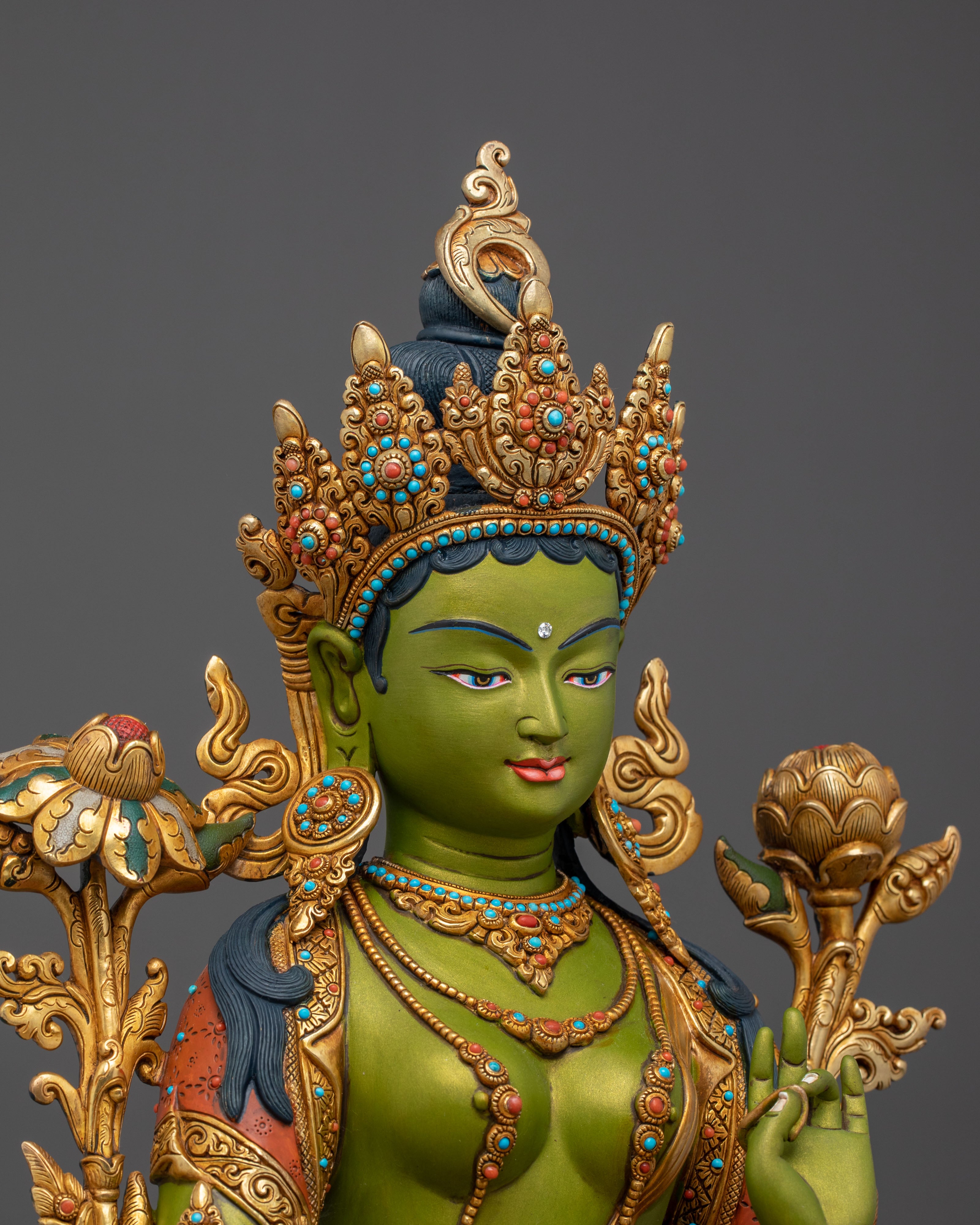 Green Tara Statue | Peaceful Buddhist Guardian