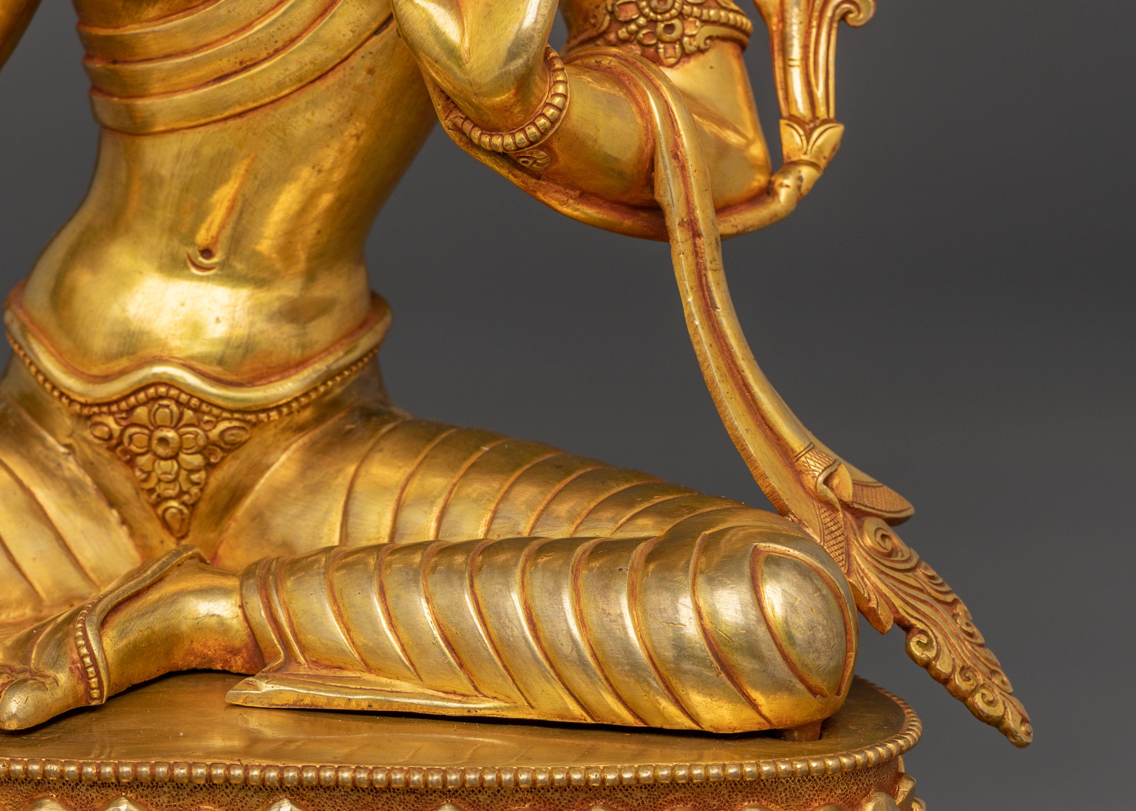 Victorious Green Tara Statue | 24k Gold Gilded Statue