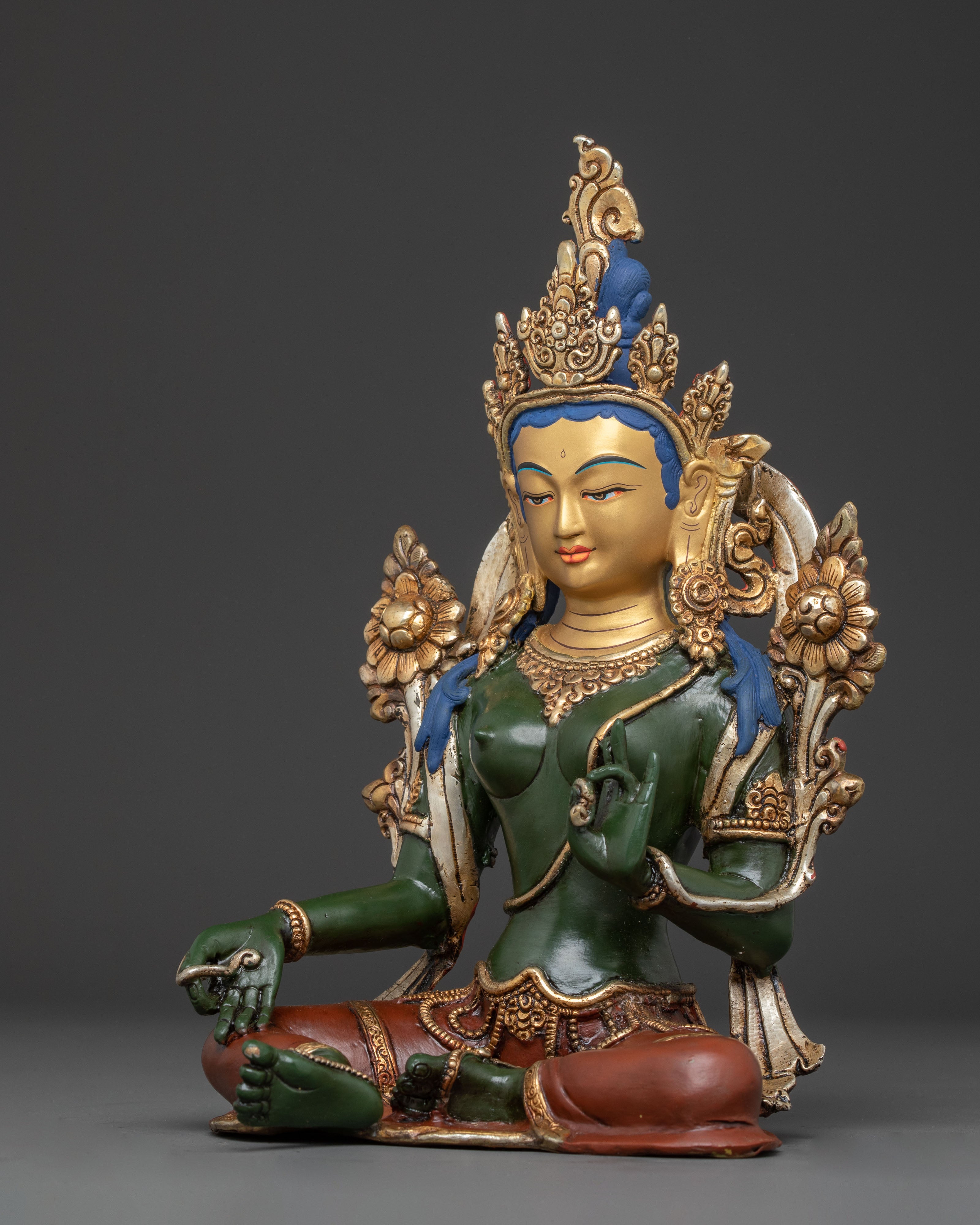 Handcrafted Radiant Sculpture of Shyama Tara | Traditional Artwork