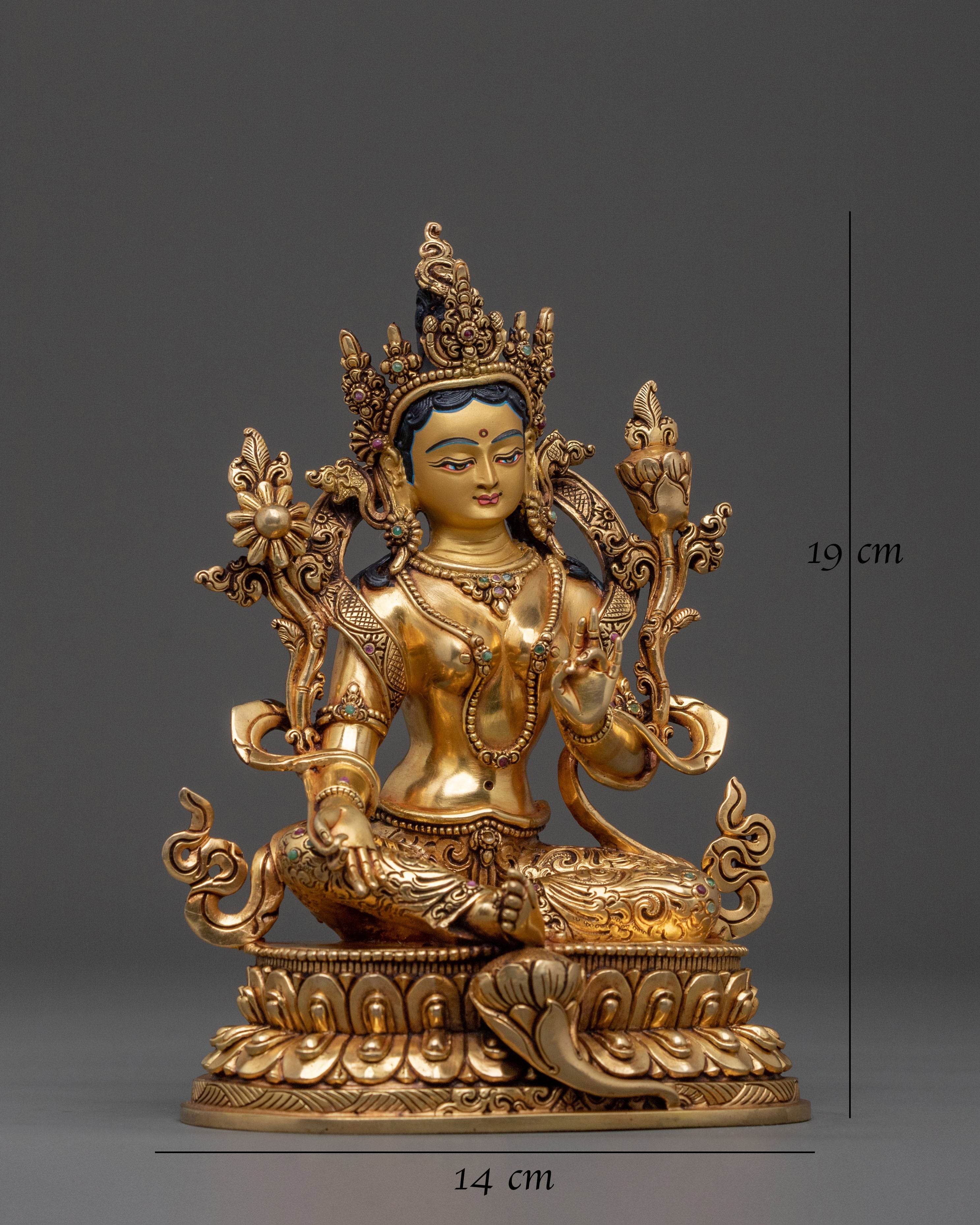 Himalayan Green Tara Statue | Sacred Figurine