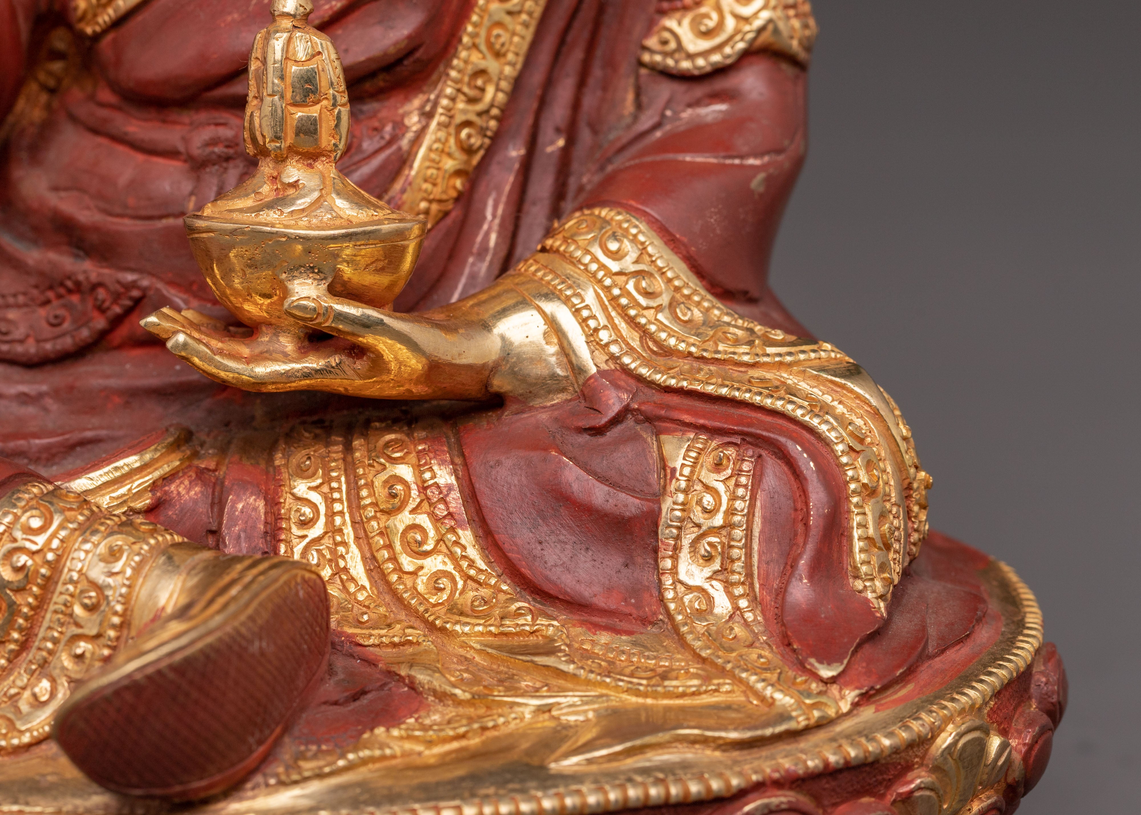 Handcrafted Guru Rinpoche Copper Sculpture | Spiritual Statue