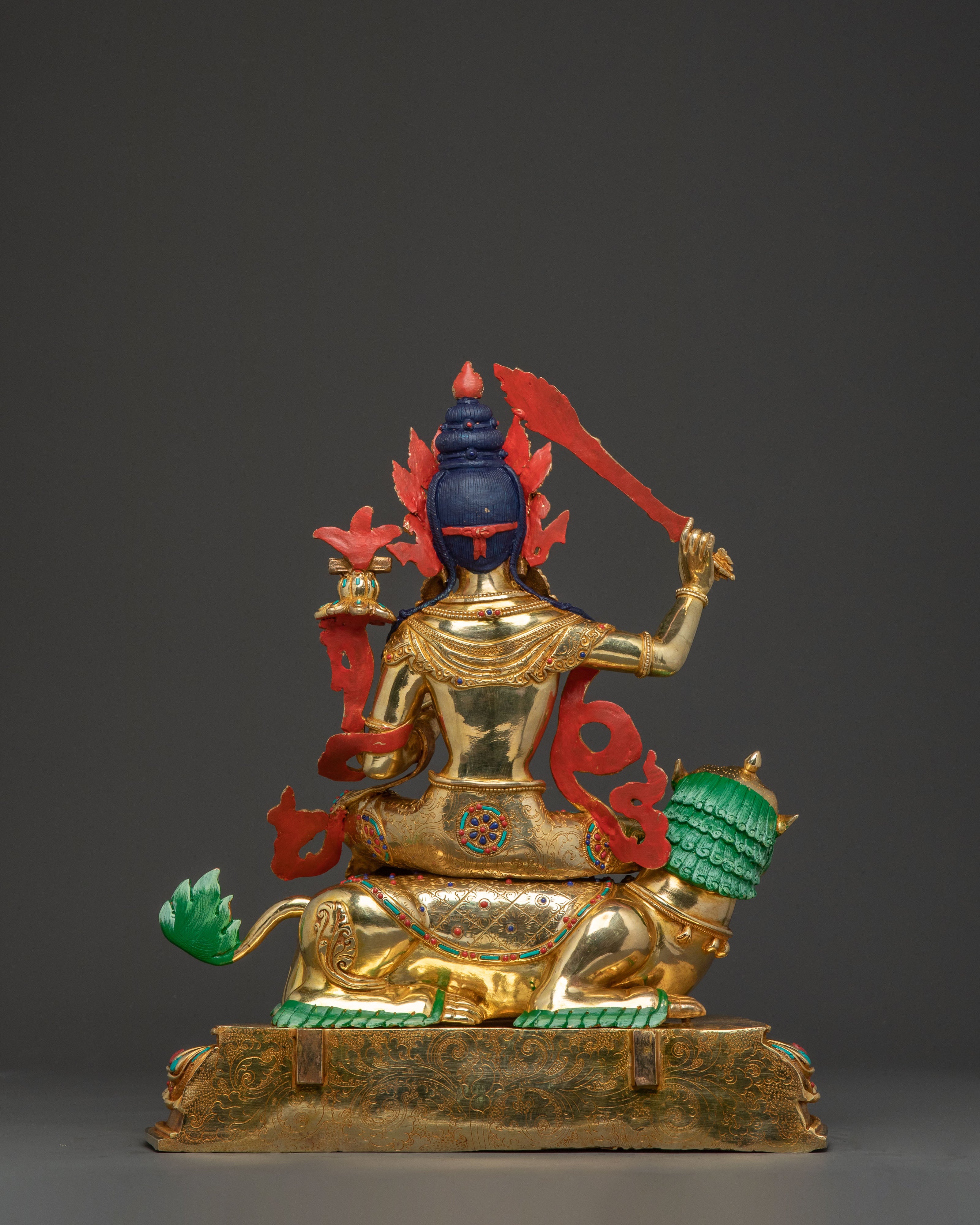 Samantabhadra Blessing Statue: Exquisite 24K Gold Gilded Form