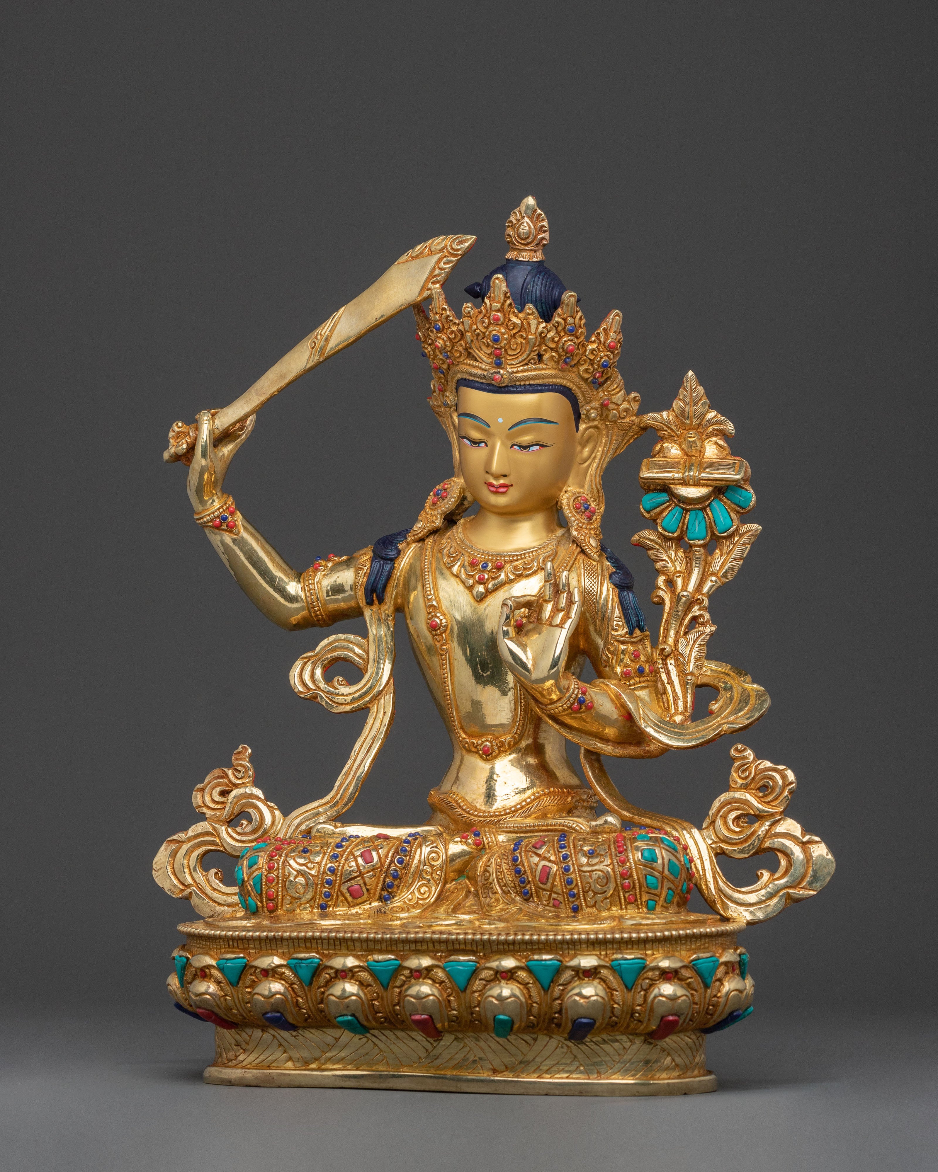 Manjushri Sculpture: Wisdom Bodhisattva