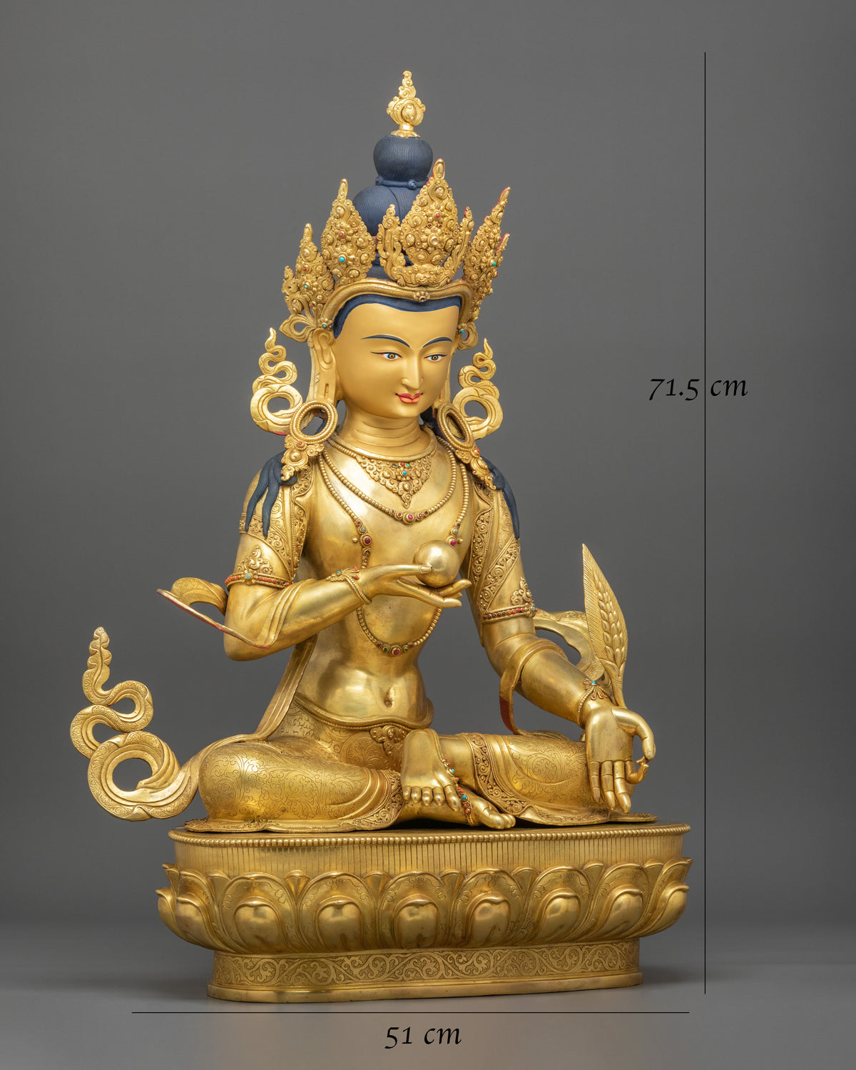Kshitigarbha Sculpture | Exquisite 24K Gilded Craftsmanship