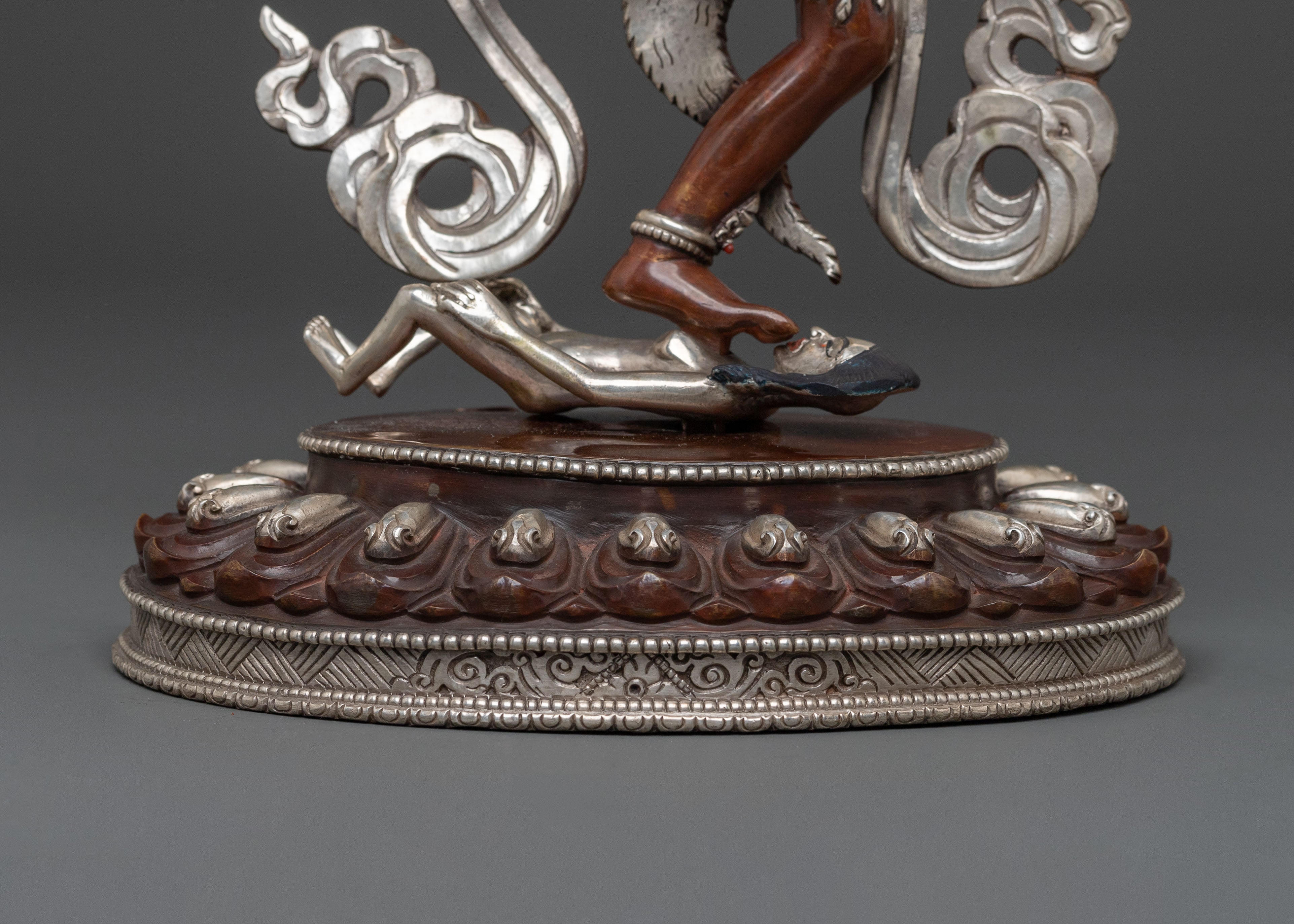 Khadgayogini Fierce Wisdom Statue, Silver-Plated