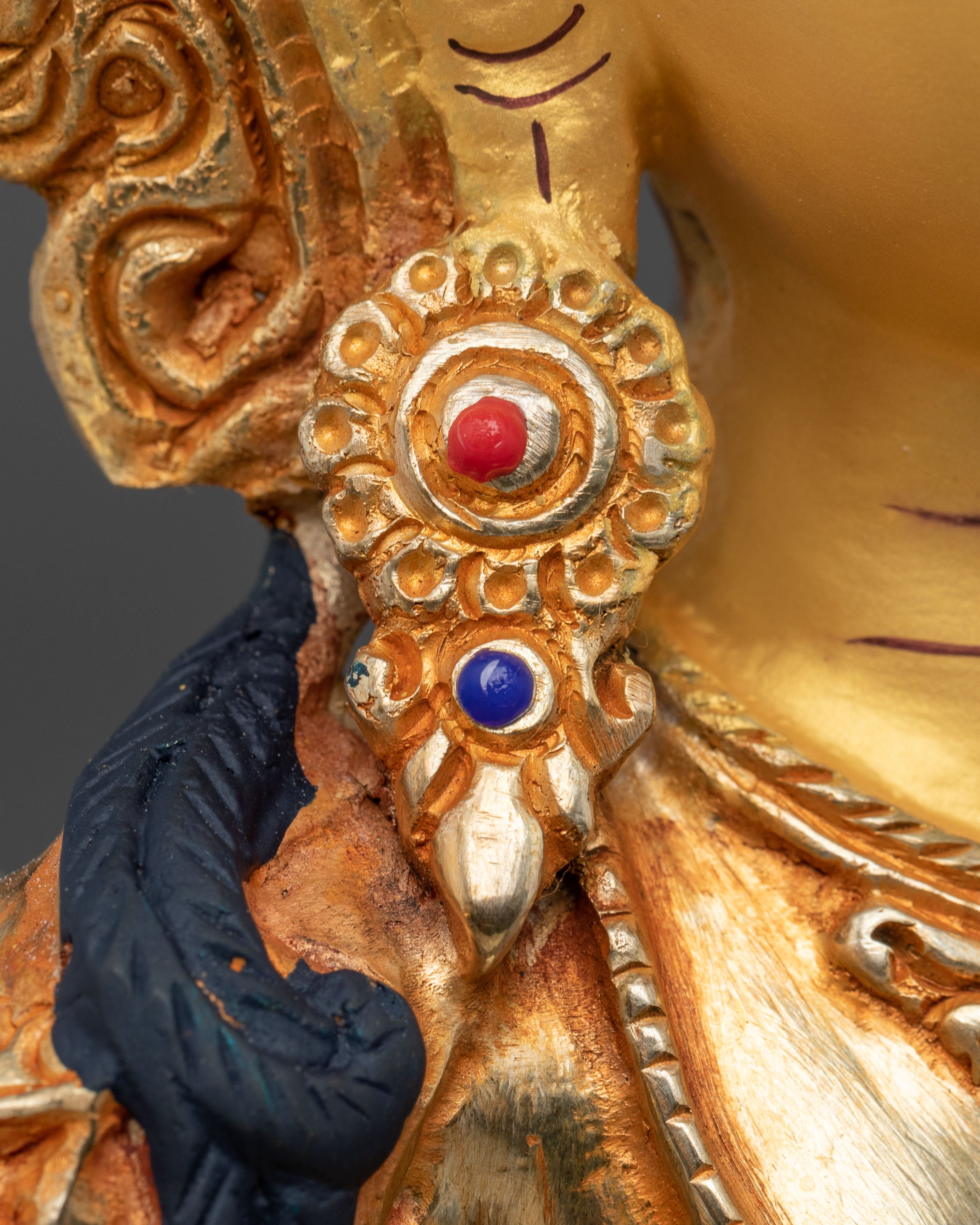 Manjushri 24K Gold Plated Sculpture | Altar Decor
