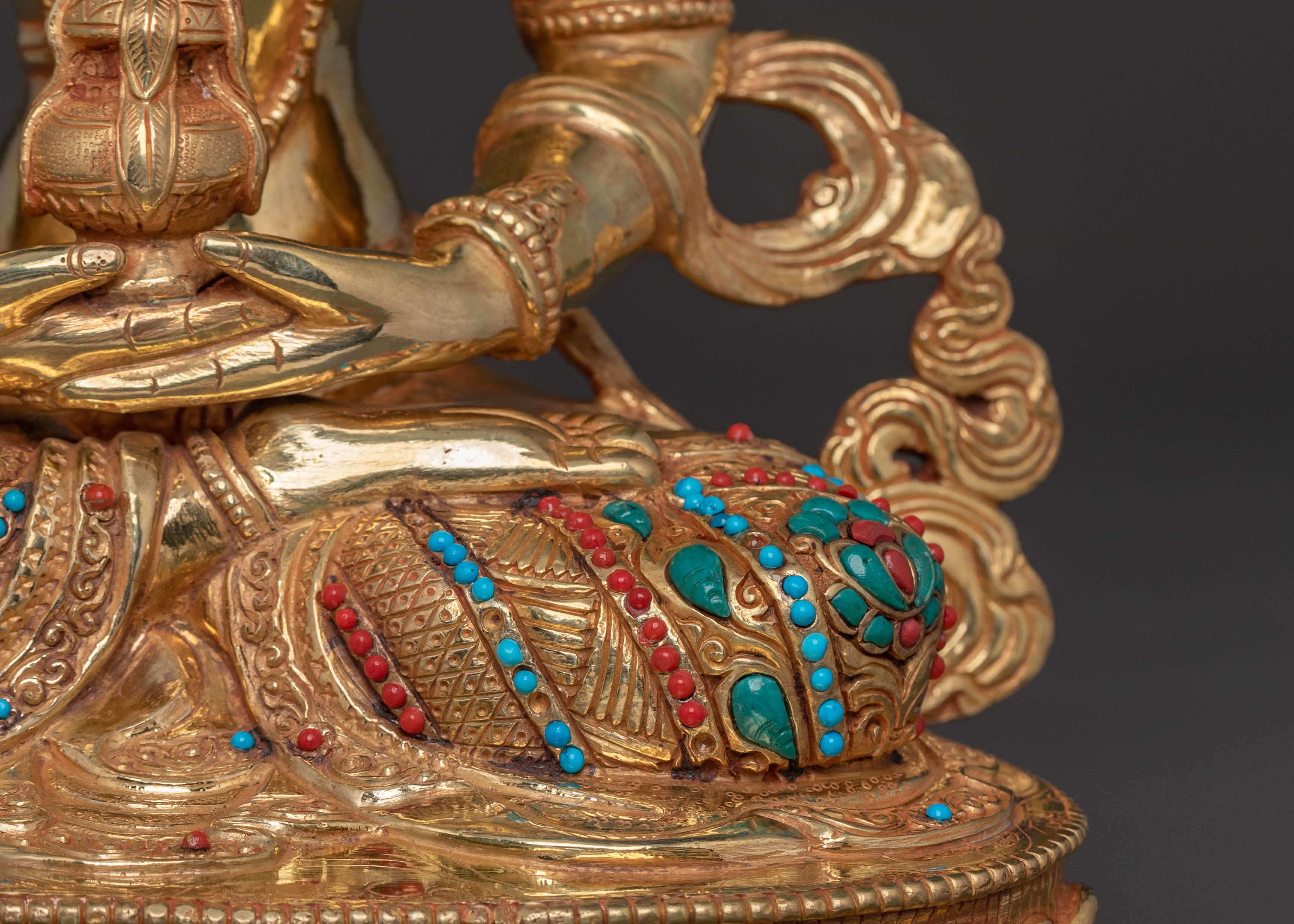 Amitayus Statue for Blessing | 24k Gold Gilded Icon
