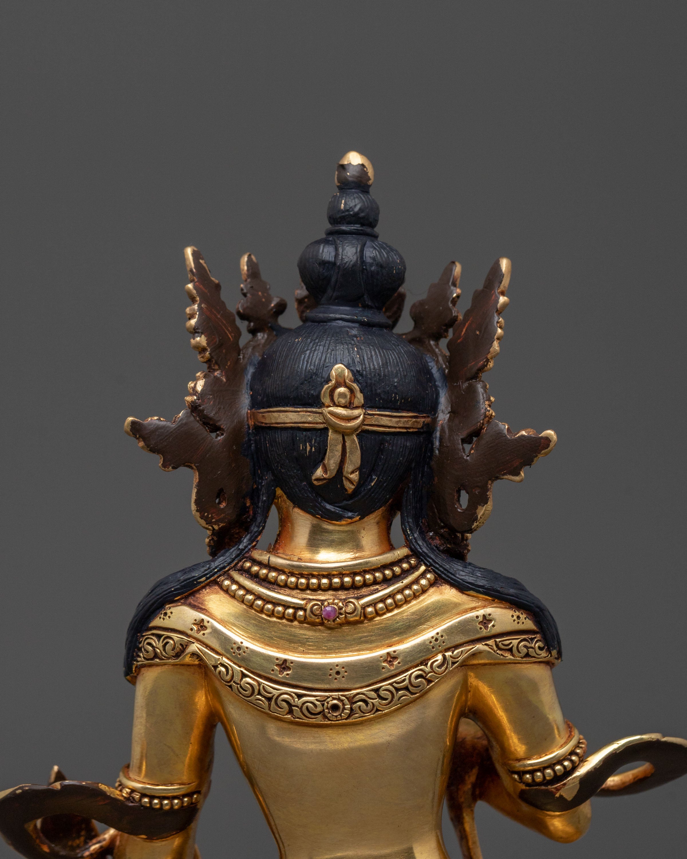 Kshitigarbha Sacred Rupa | 24K Gold Gilded Sculpture