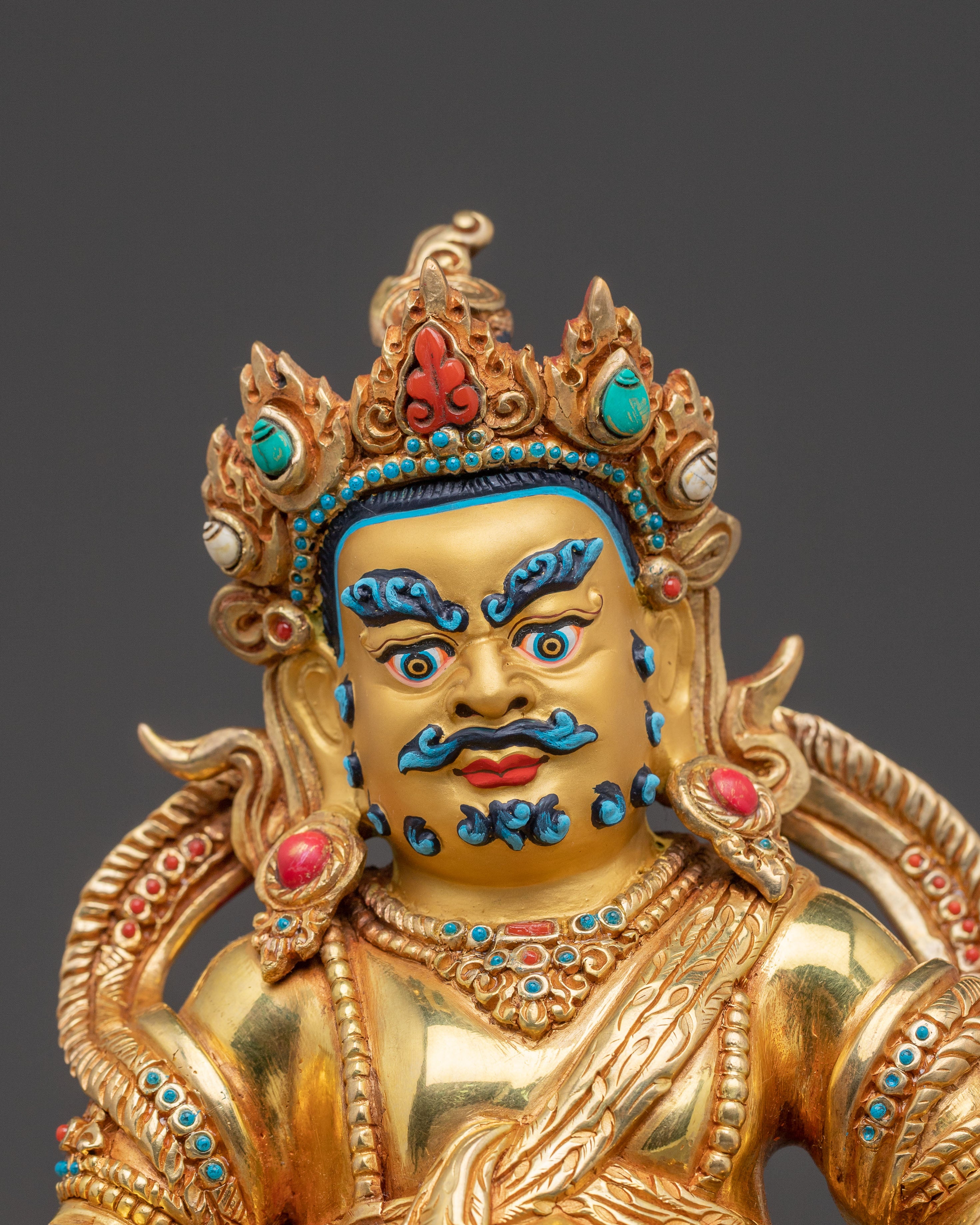 Blessed Statue Dzambhala: 24K Gold Gilded