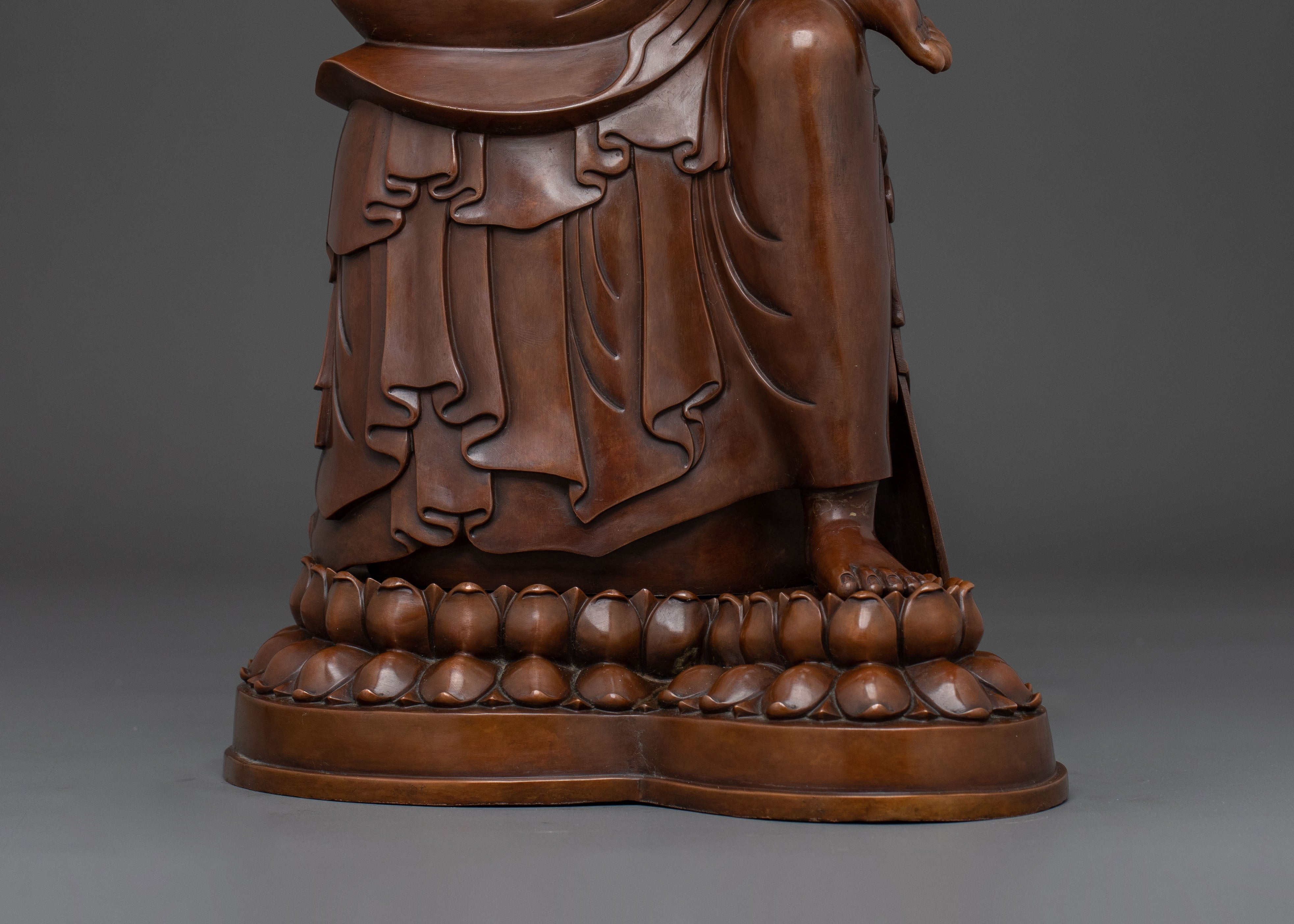 Maitreya Buddha Statue | Oxidized Copper Buddhist Sculpture