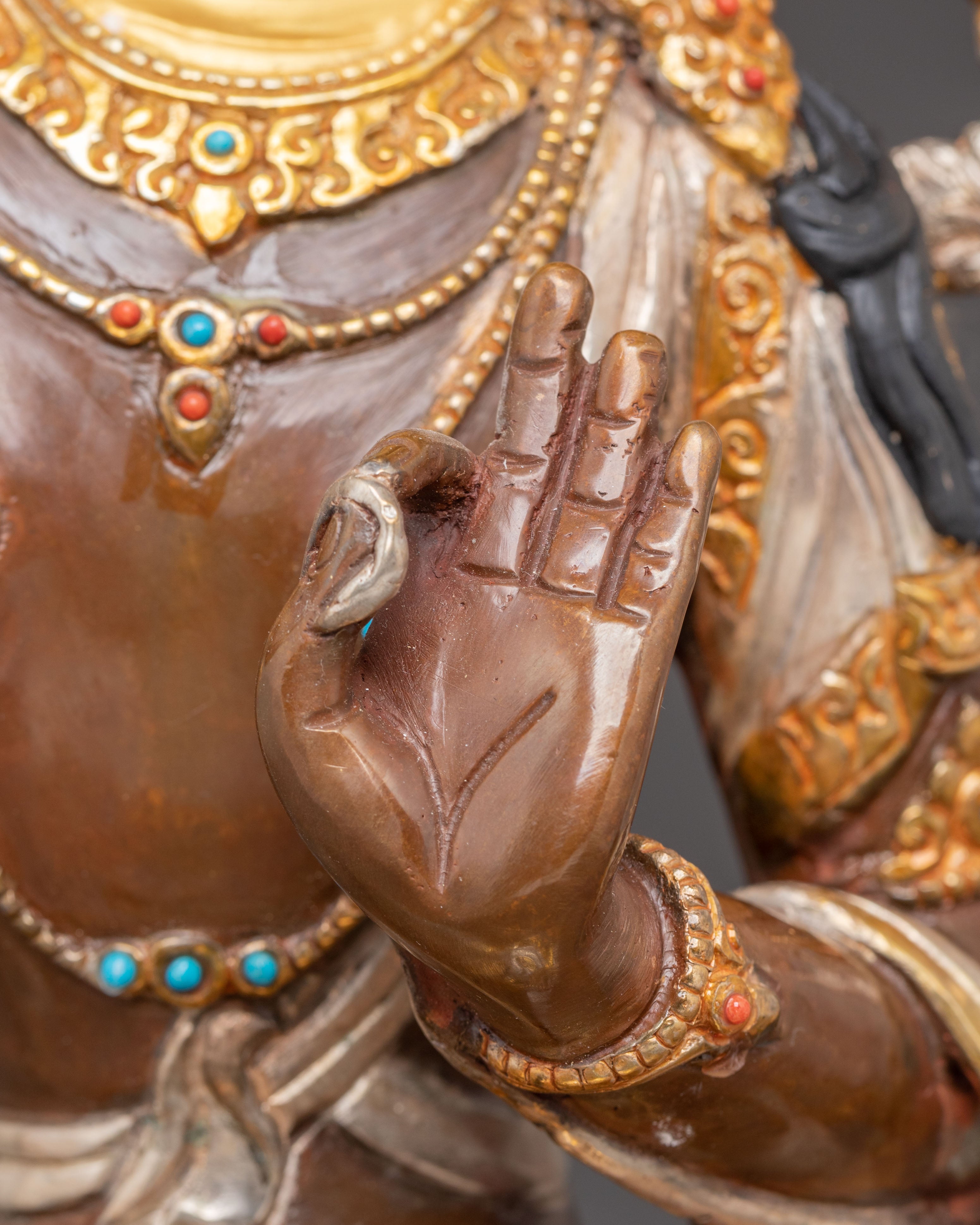 Handmade Manjushri Golden Statue | Symbol of Enlightened Wisdom