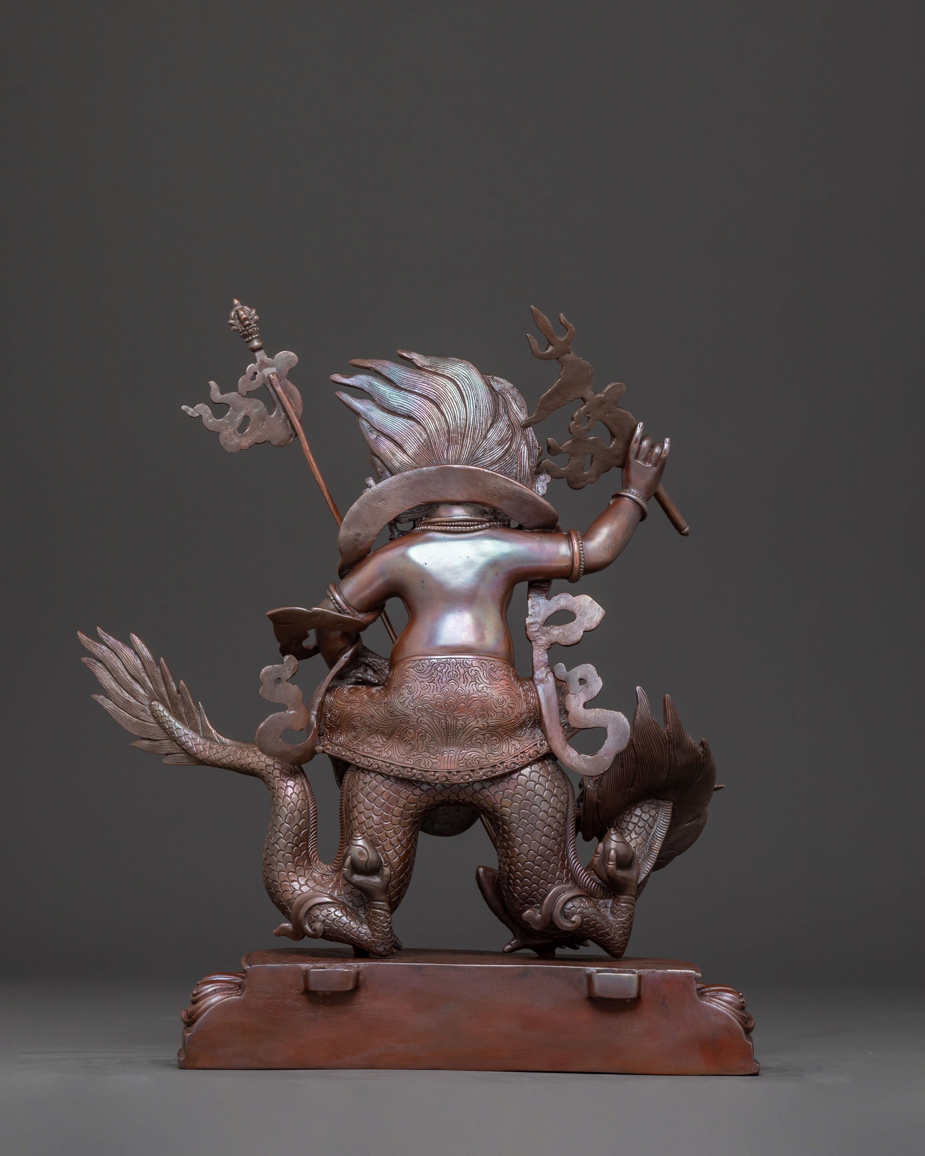 White Dzambhala Abundance Statue | Oxidized Copper Art