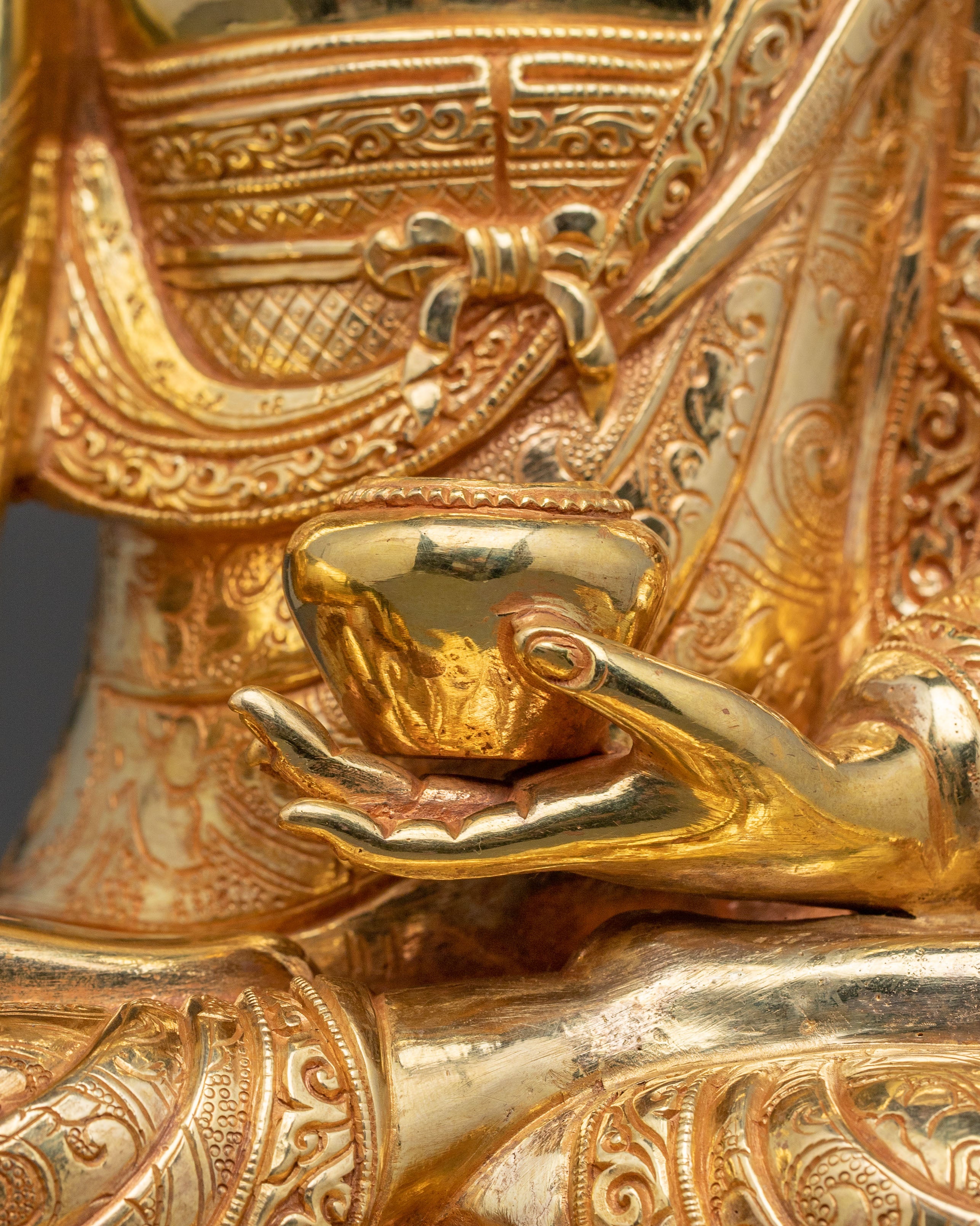 24K Gold Gilded Shakyamuni Buddha Sculpture | Light of Enlightenment