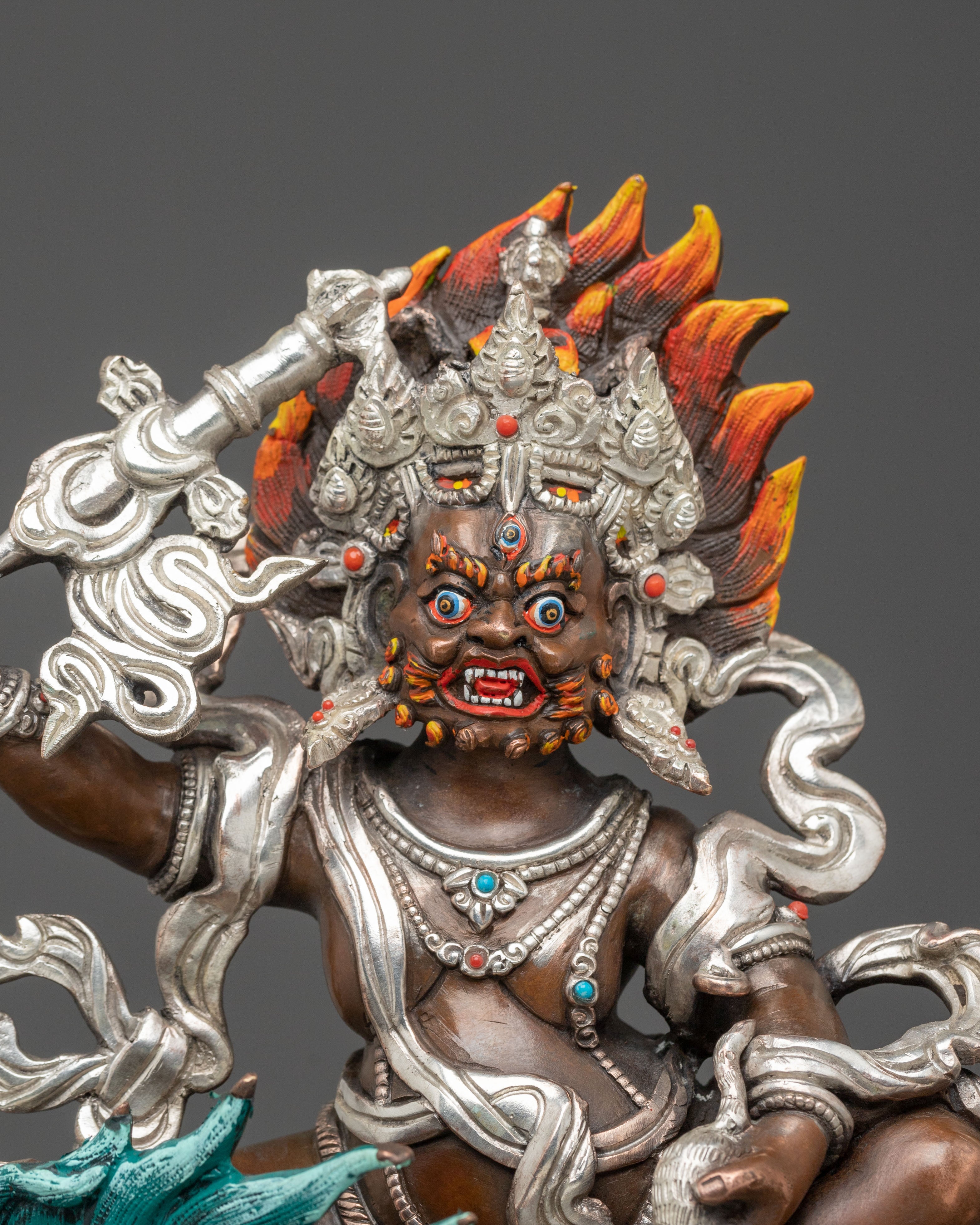 Sacred Statue of White Dzambhala: Deity of Wealth and Compassion