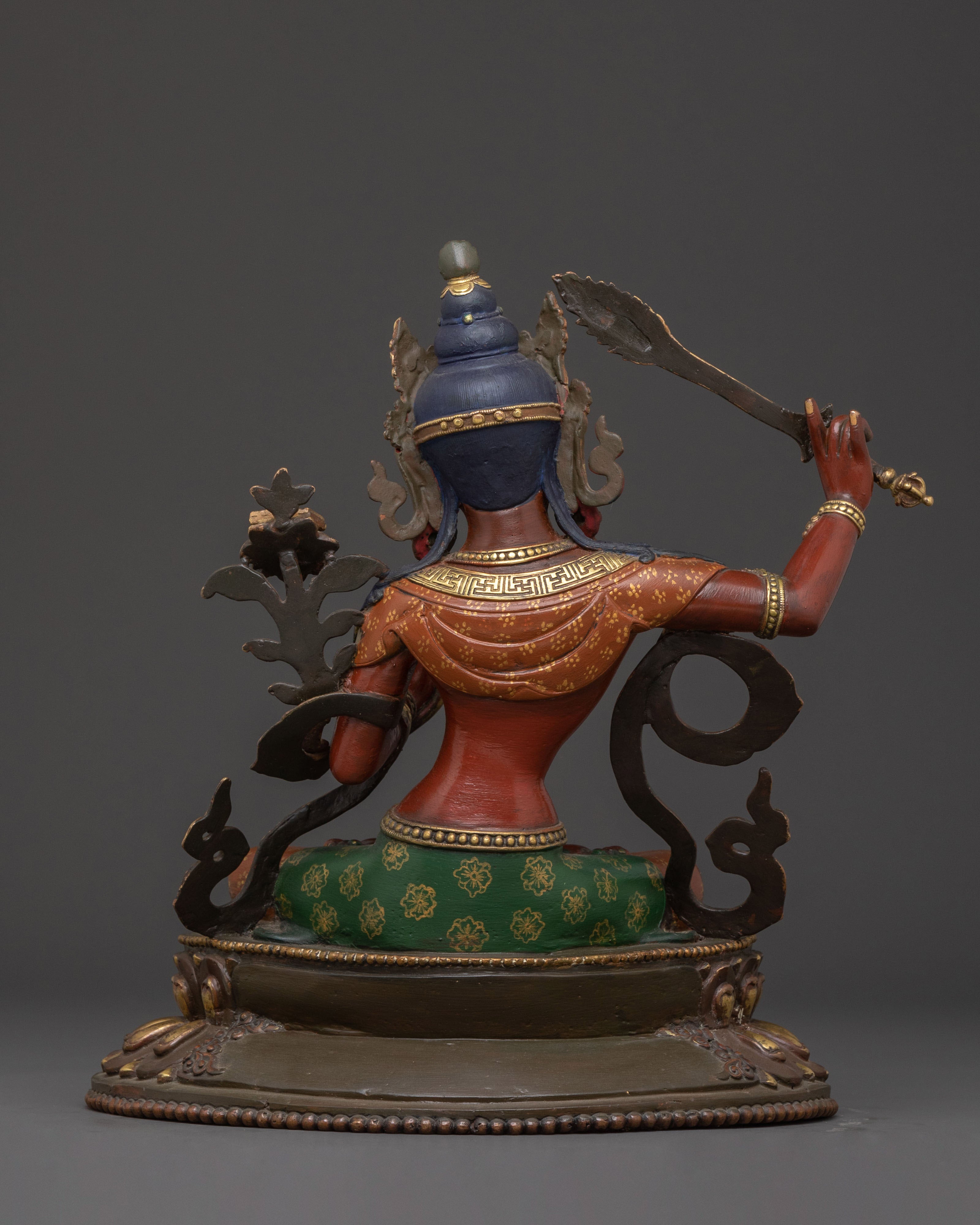 Manjushri 24K Gold Gilded Statue | Enlightened Form