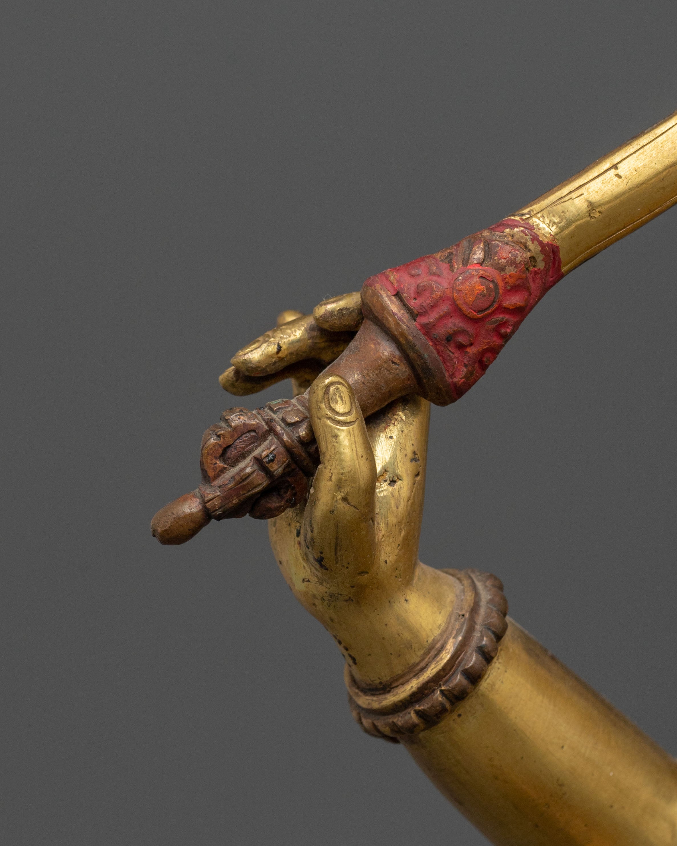 Manjushri Sacred Statue for Altar - 24K Gold Gilded