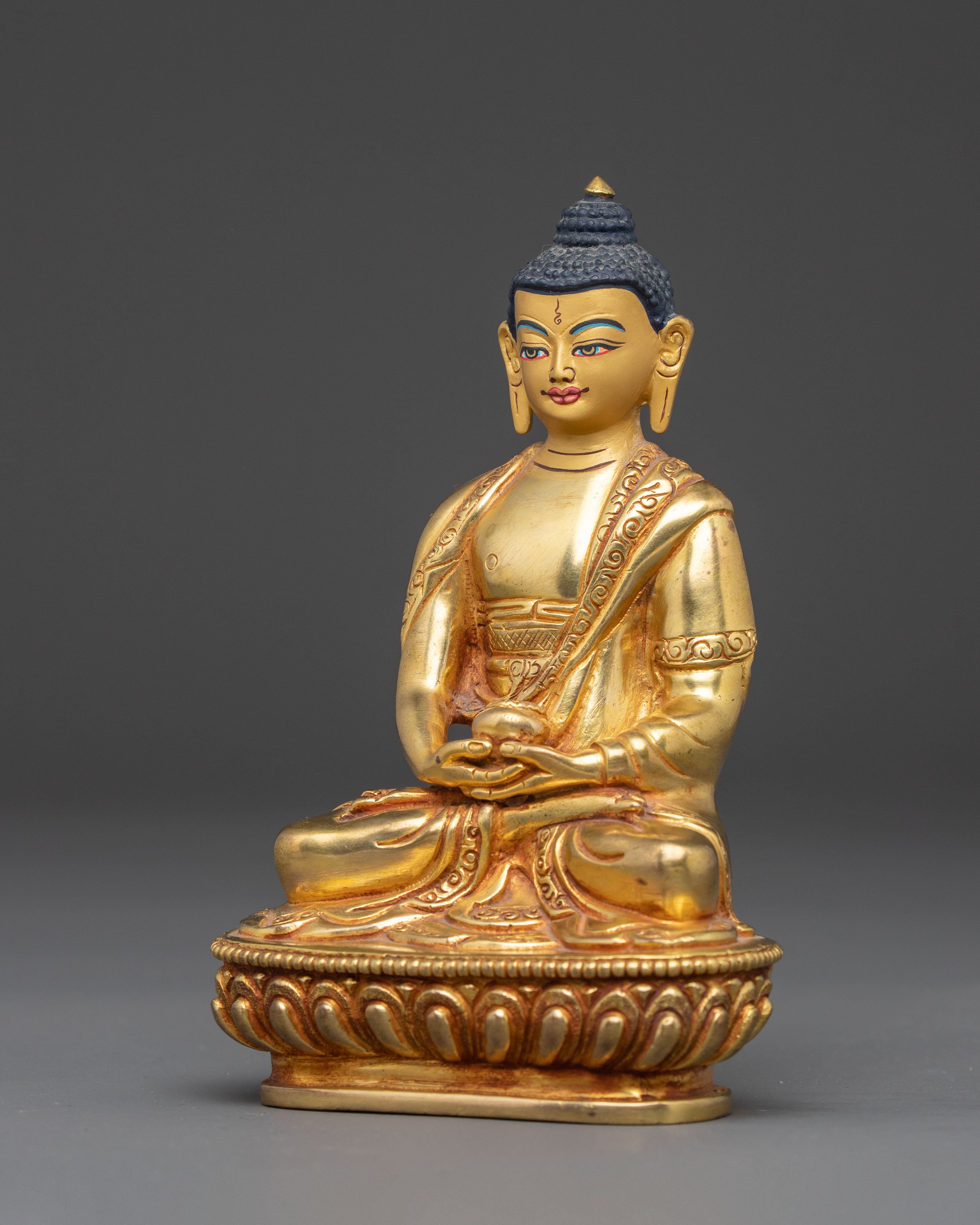 Peaceful Copper Handmade Statue of Amitabha Buddha | Pure Land Buddha