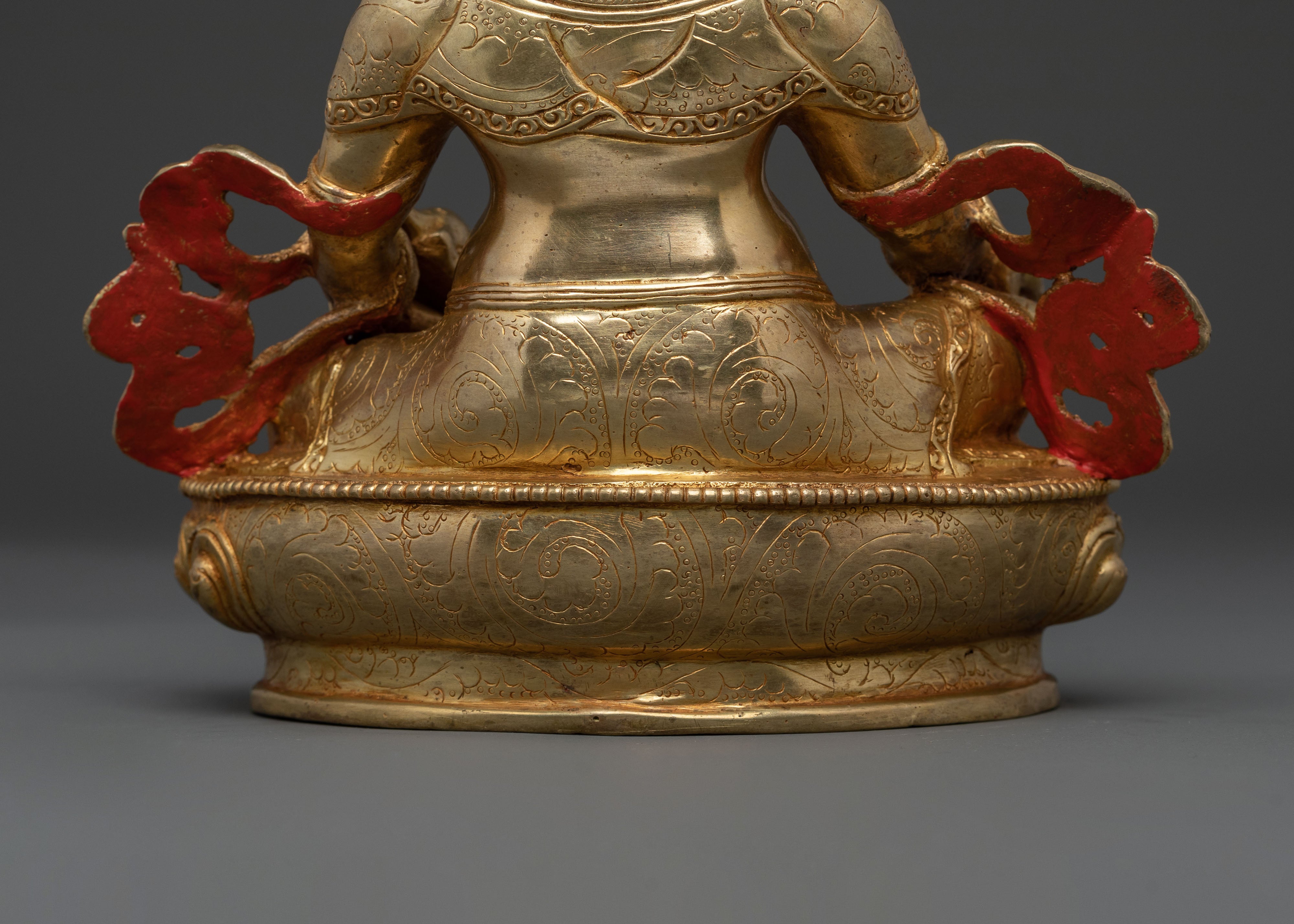 Guardian of Prosperity Dzambhala Statue, Gold Gilded