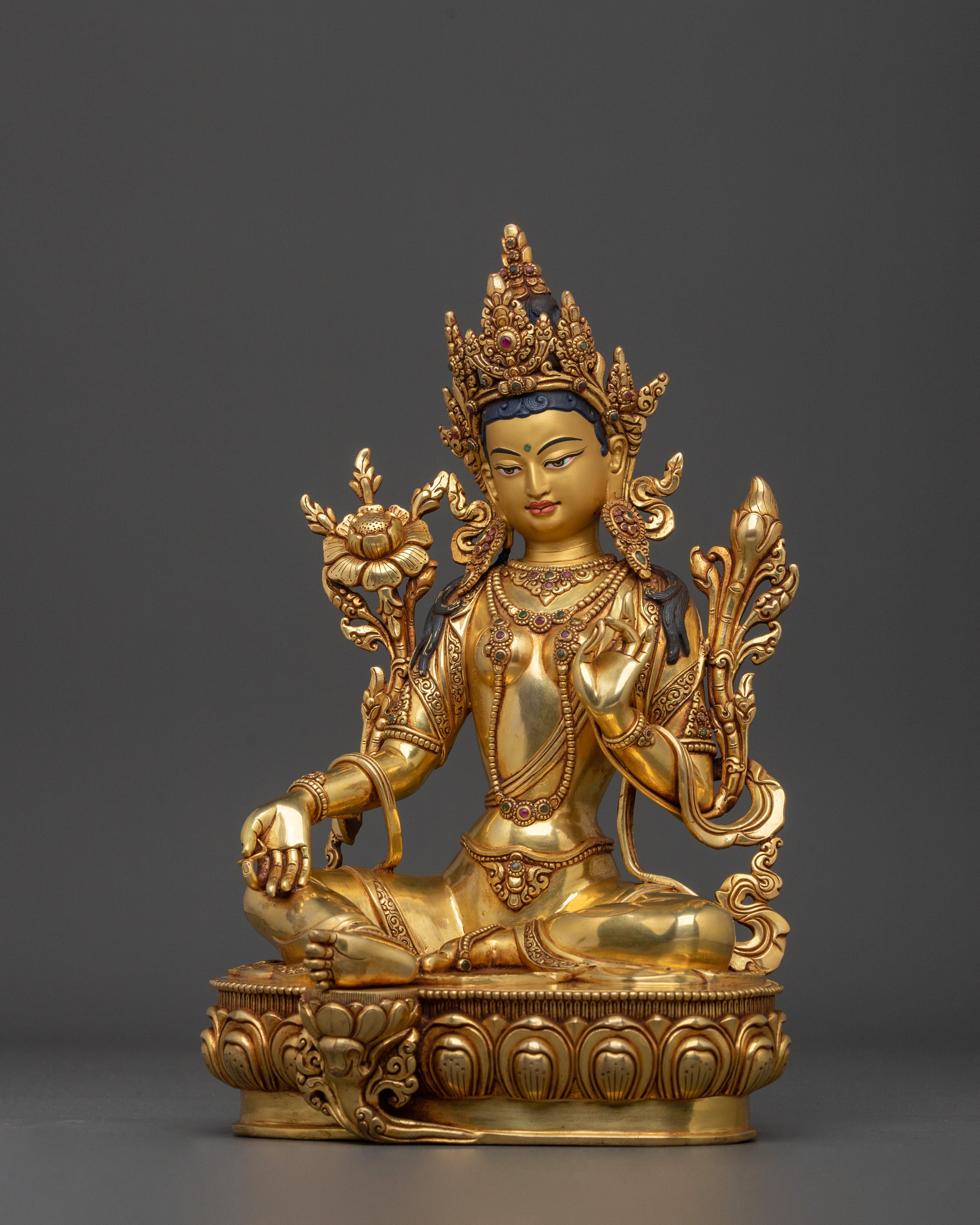 Traditional Green Tara Sculpture | Home Decor