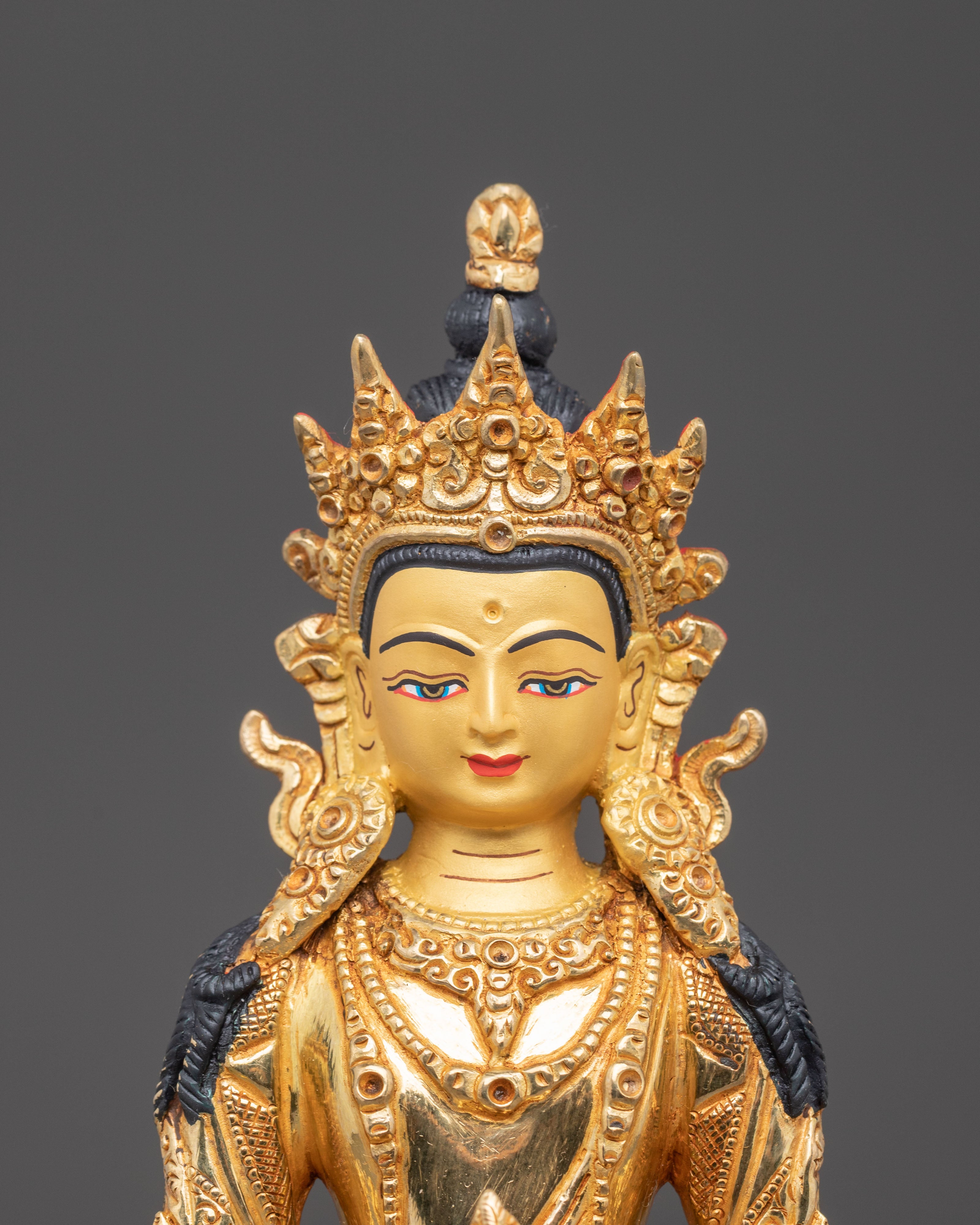 Handmade Sculpture of Long-Life Buddha Amitayus | Buddha of Infinite Life