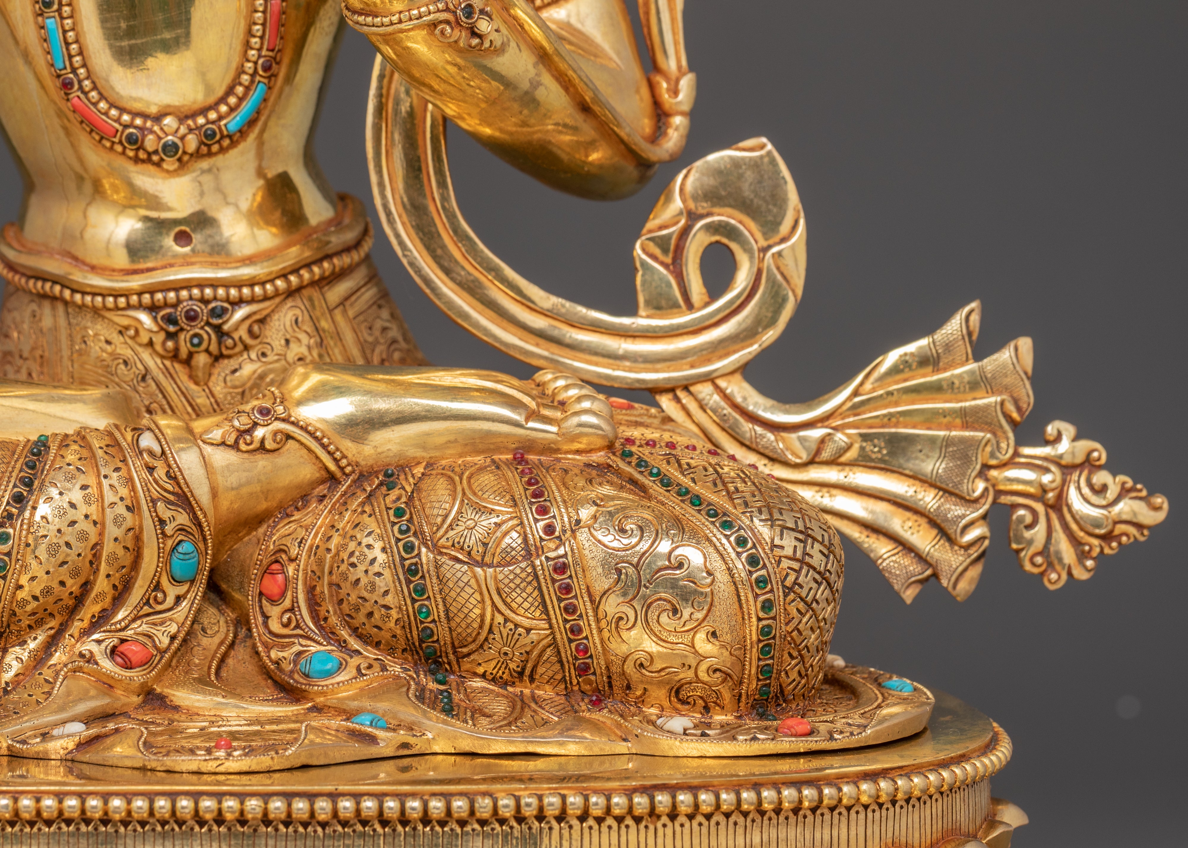 Golden Handmade Bodhisattva Set Statue | Sacred Buddhist Altar Display