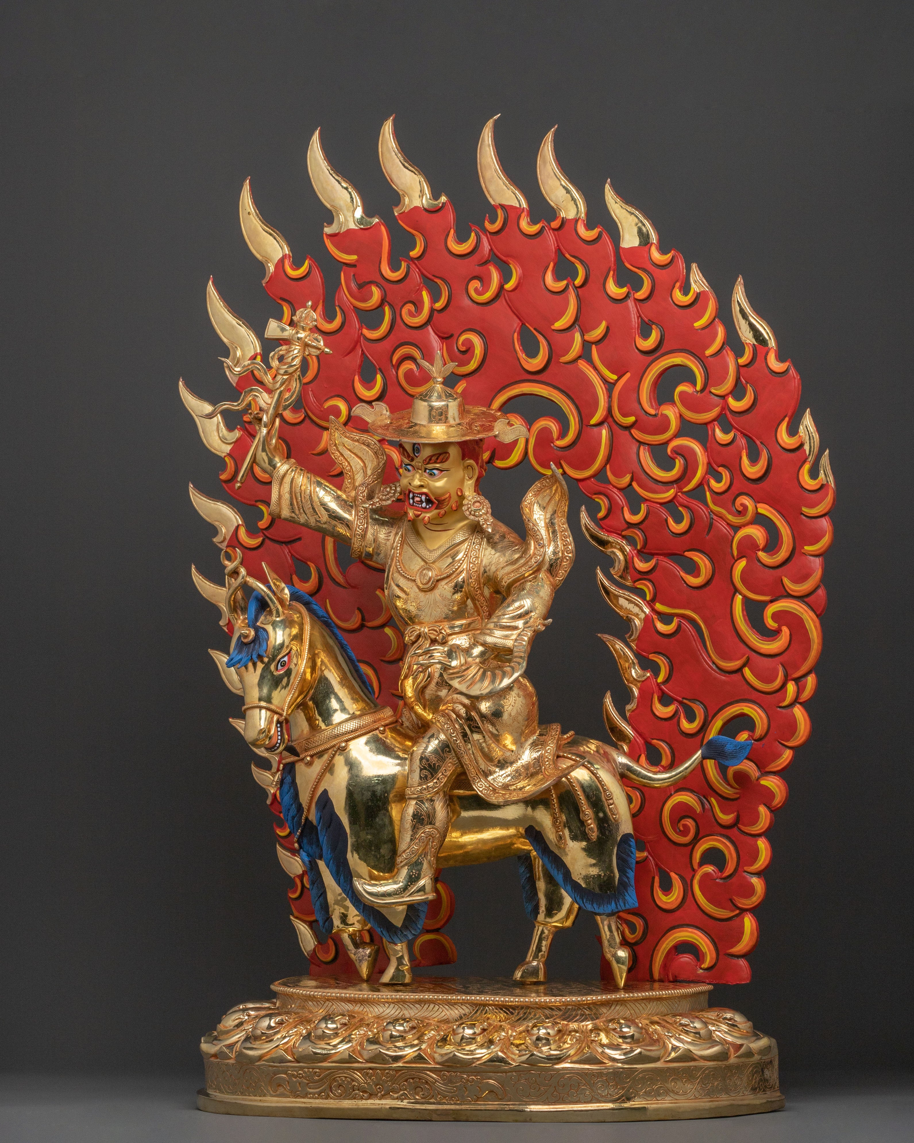 Damchen Garwai Nagpo Sacred Statue | Protector Deity