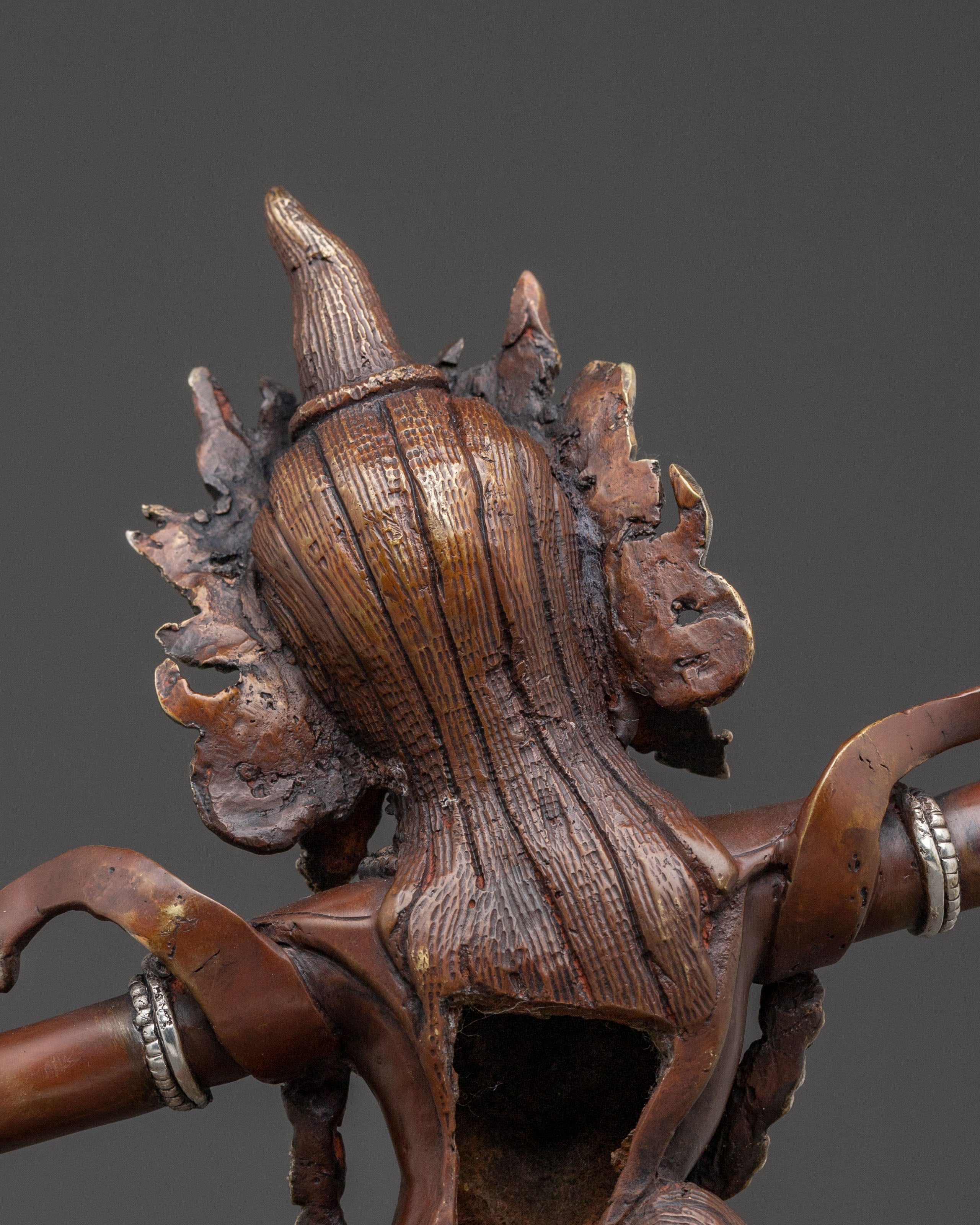 Ekajati Bodhisattva: Serene Oxidized Copper Sculpture