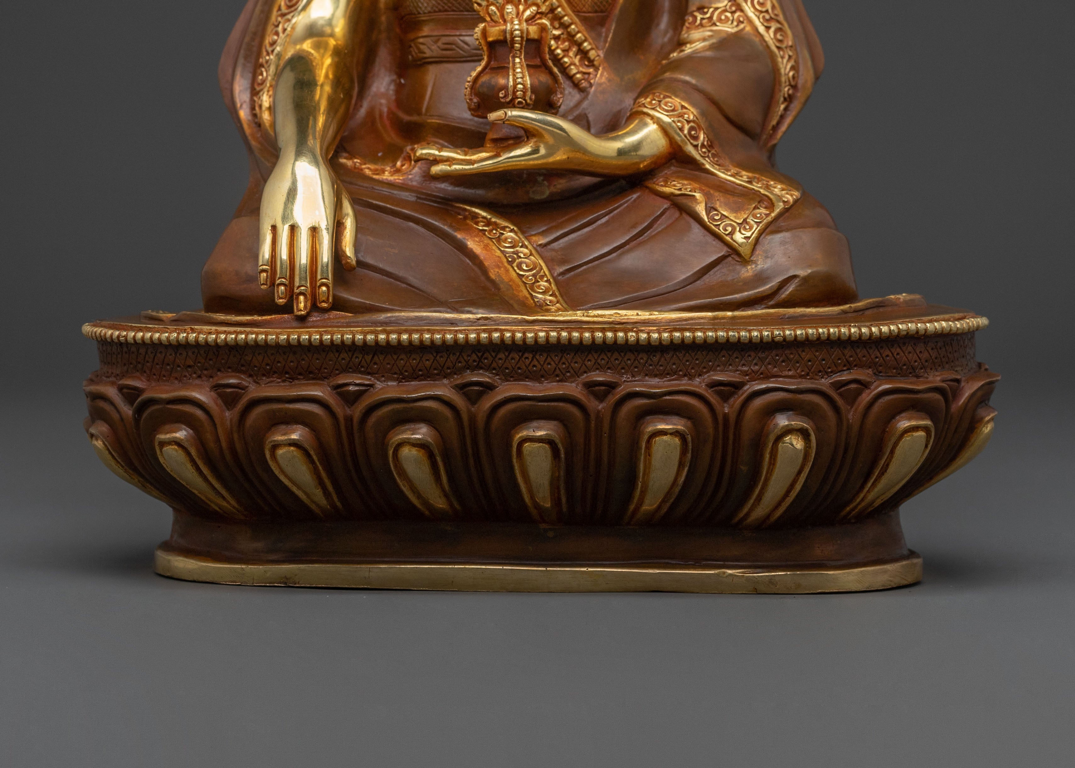 Guru Shapdum Sacred Statue | 24k Gold Gilded Icon