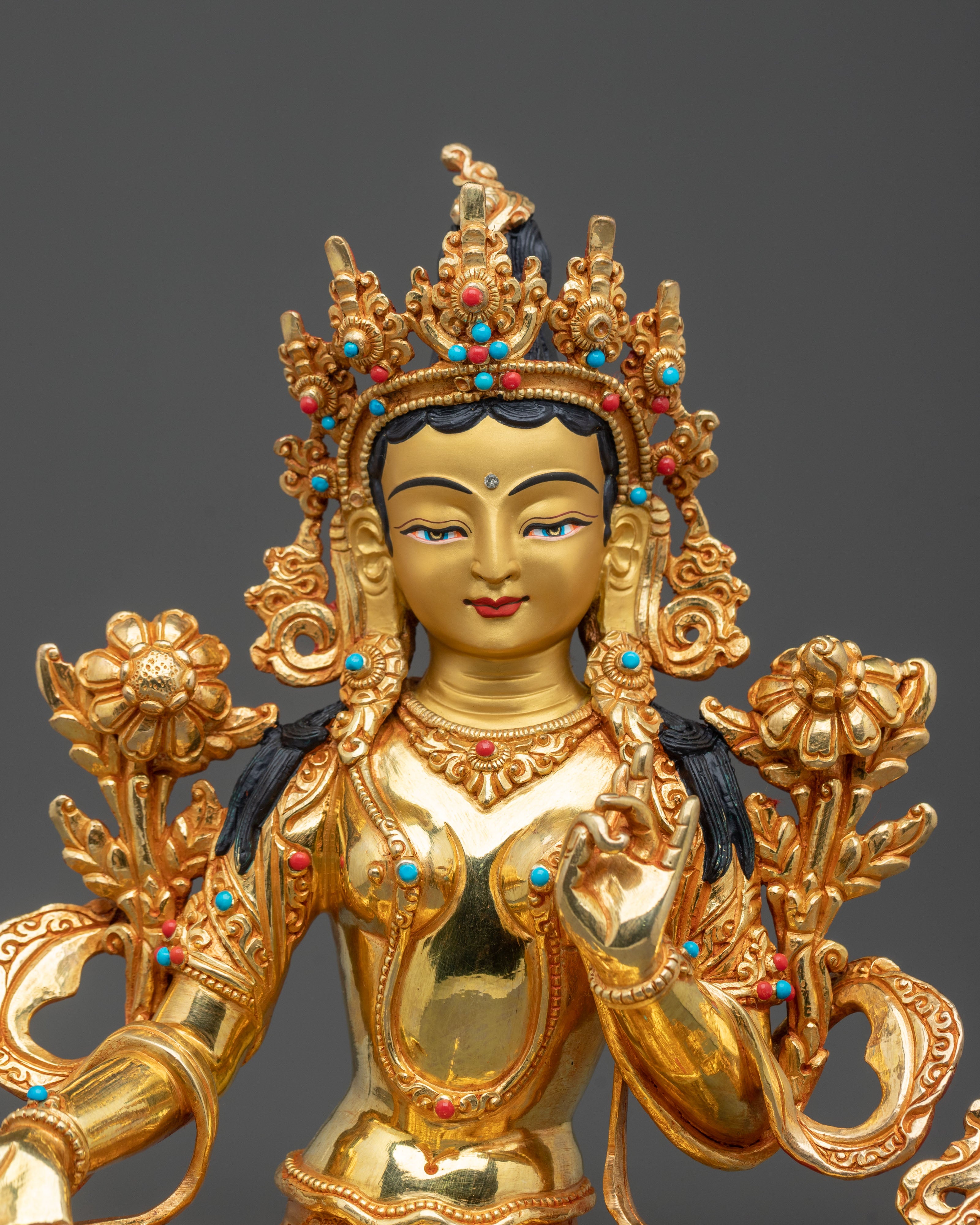 Green Tara Sculpture | Tibetan Buddhism Goddess