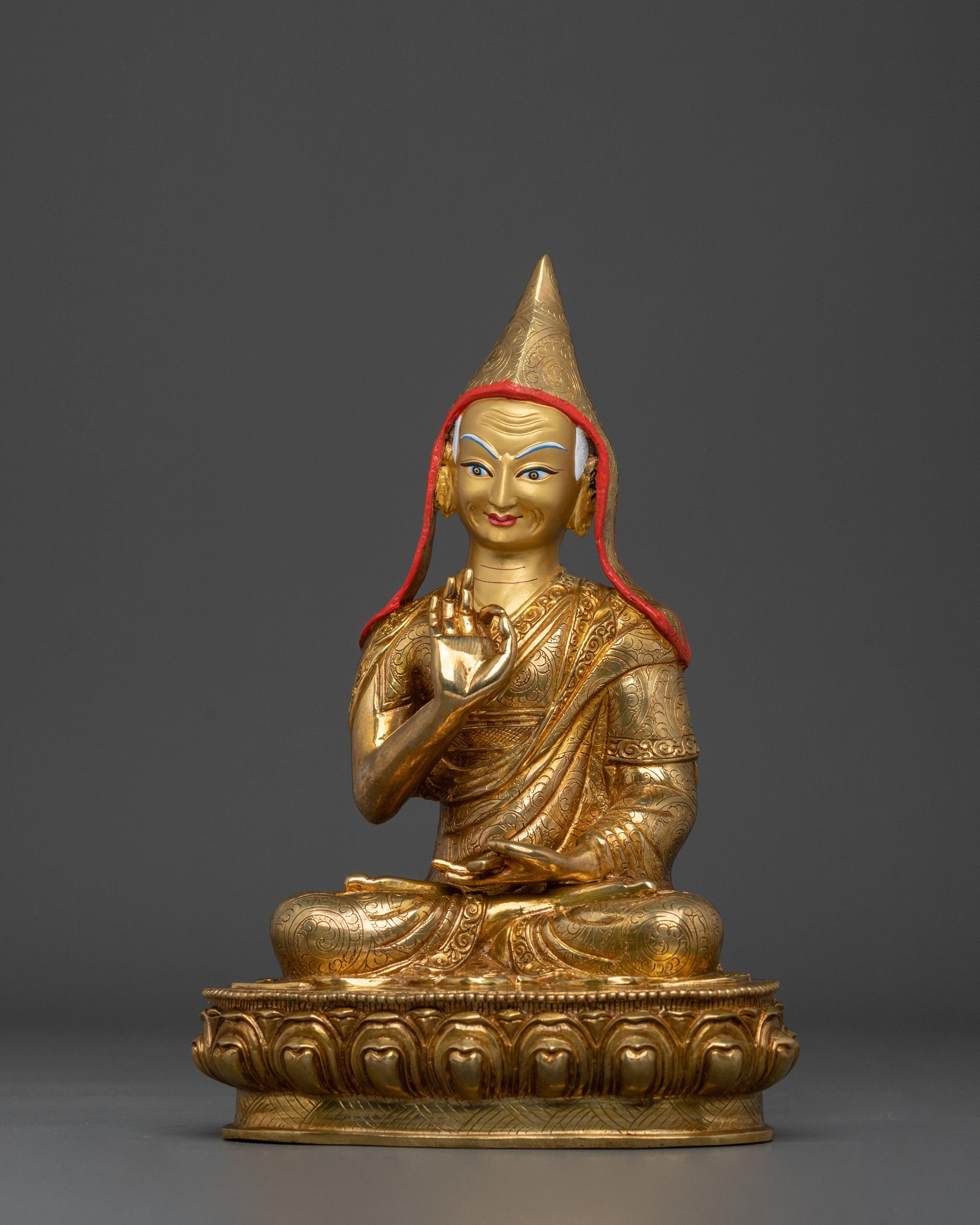Tsongkhapa with Disciples Buddhist Statue | Founder of Gelug Tradition