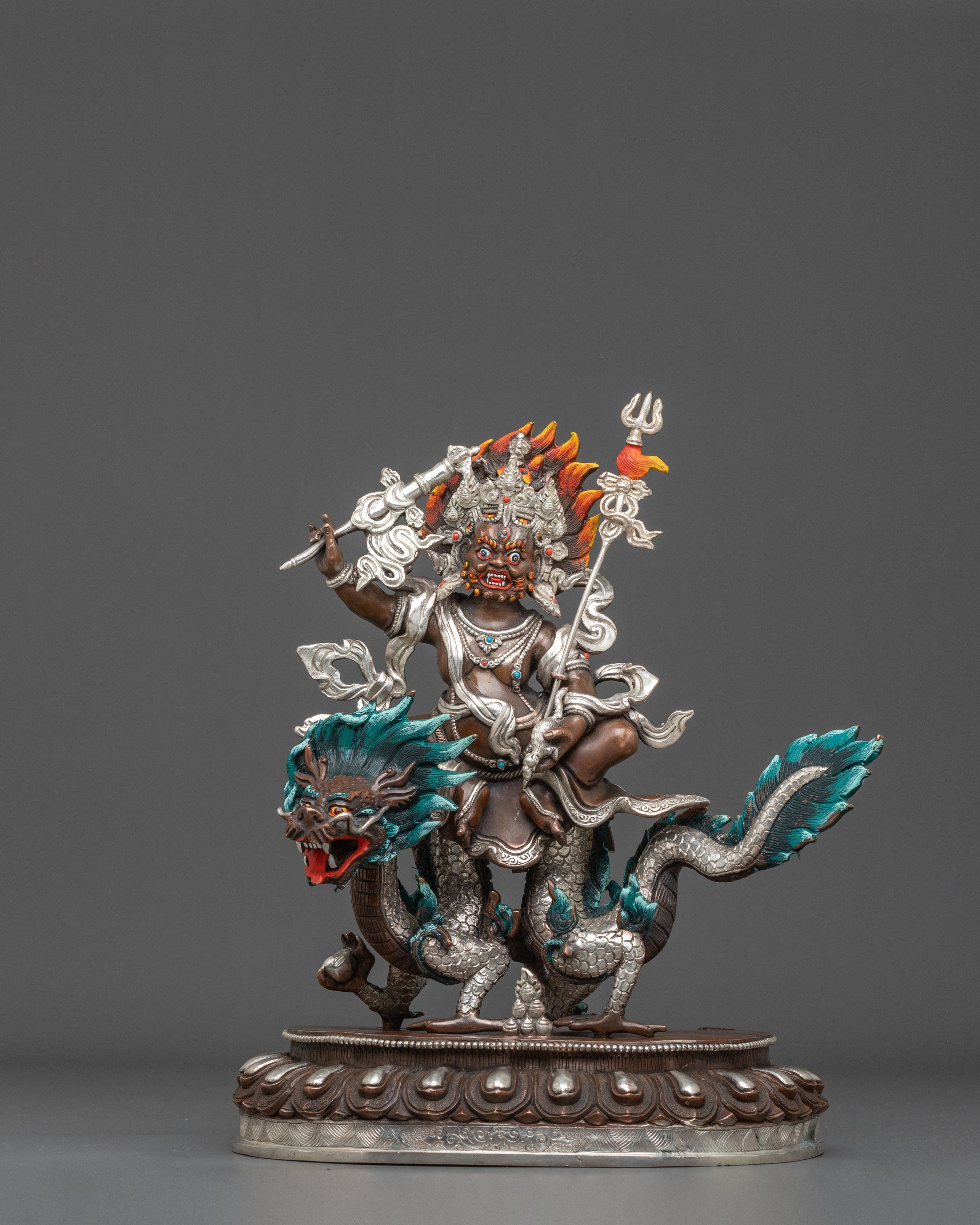 Sacred Statue of White Dzambhala: Deity of Wealth and Compassion