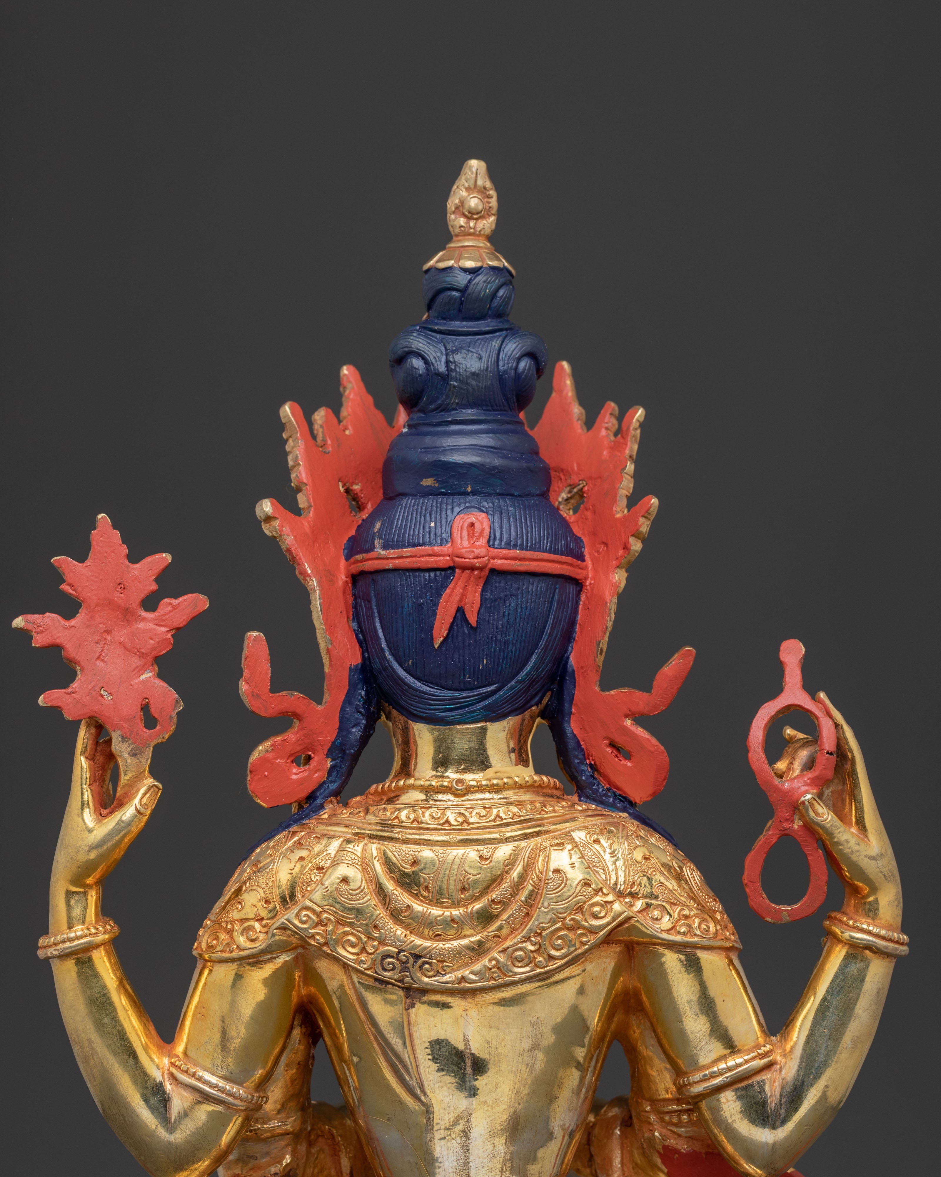 Sacred Chenrezig Bodhisattva Statue – Hand-Gilded Copper Art